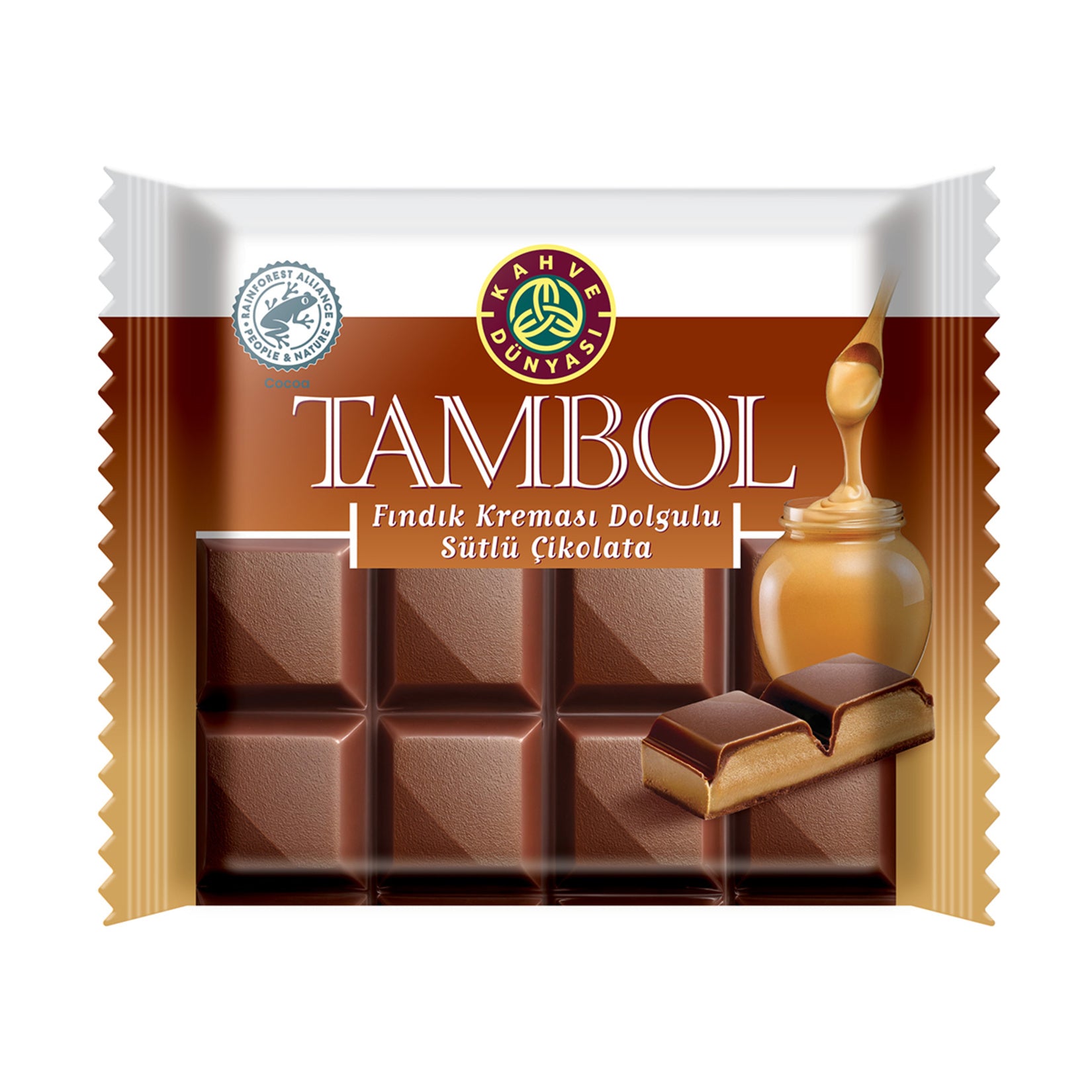 Kahve Dünyası Tambol Hazelnut Filled Milk Chocolate (Fındık Dolgulu Sütlü Çikolata) 100 G