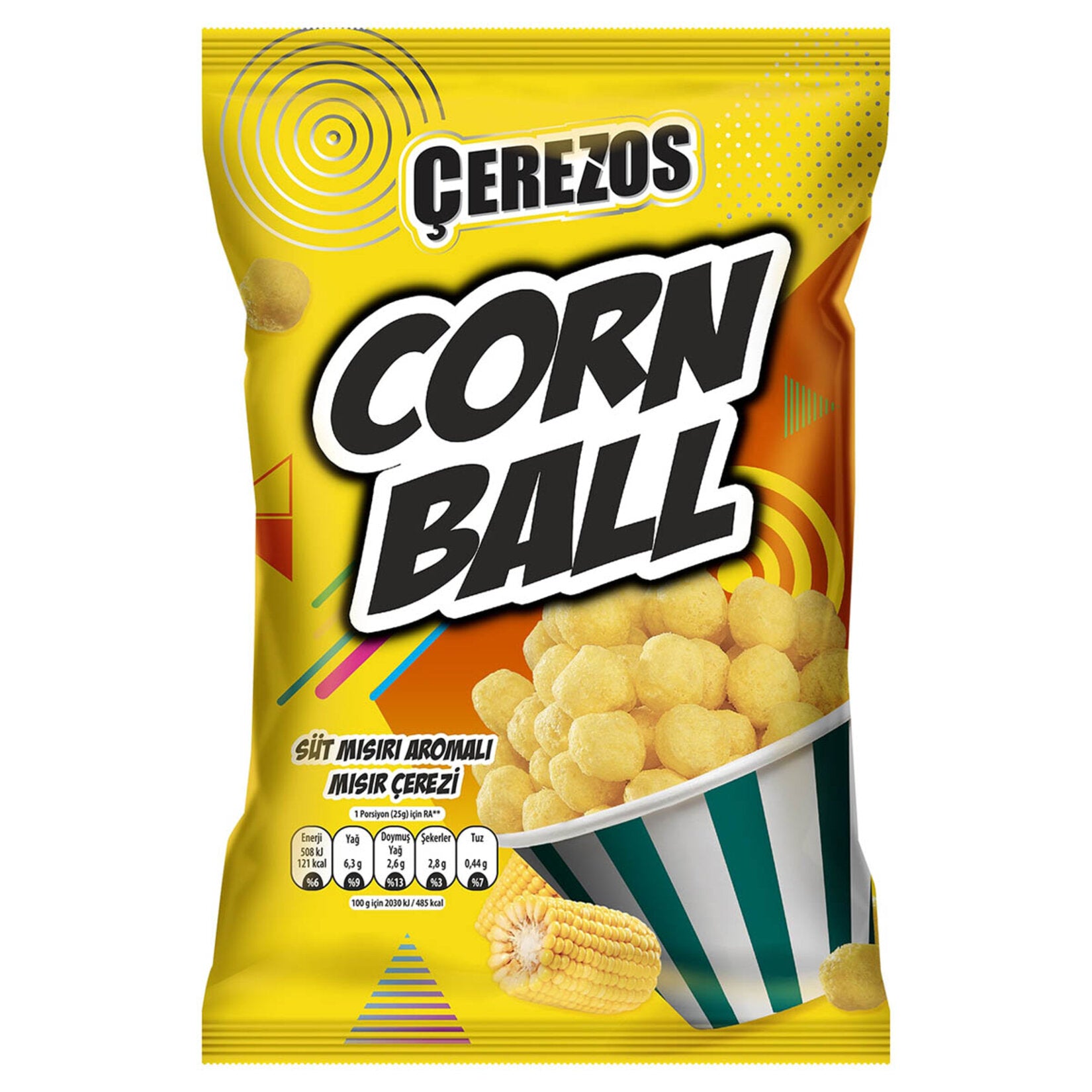 Çerezos Milk Corn Flavored Corn Snack (Süt Mısırı Aromalı Mısır Çerezi) 115g