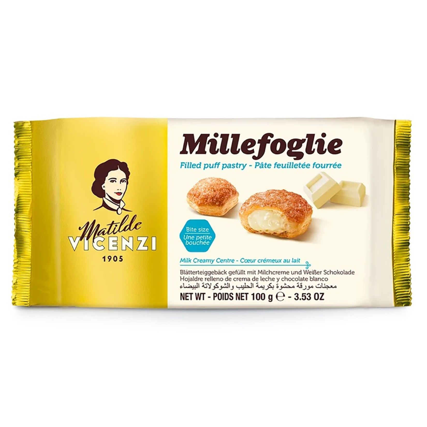 Matilde Vicenzi Milk Caramel White Chocolate Puff Pastry 100g