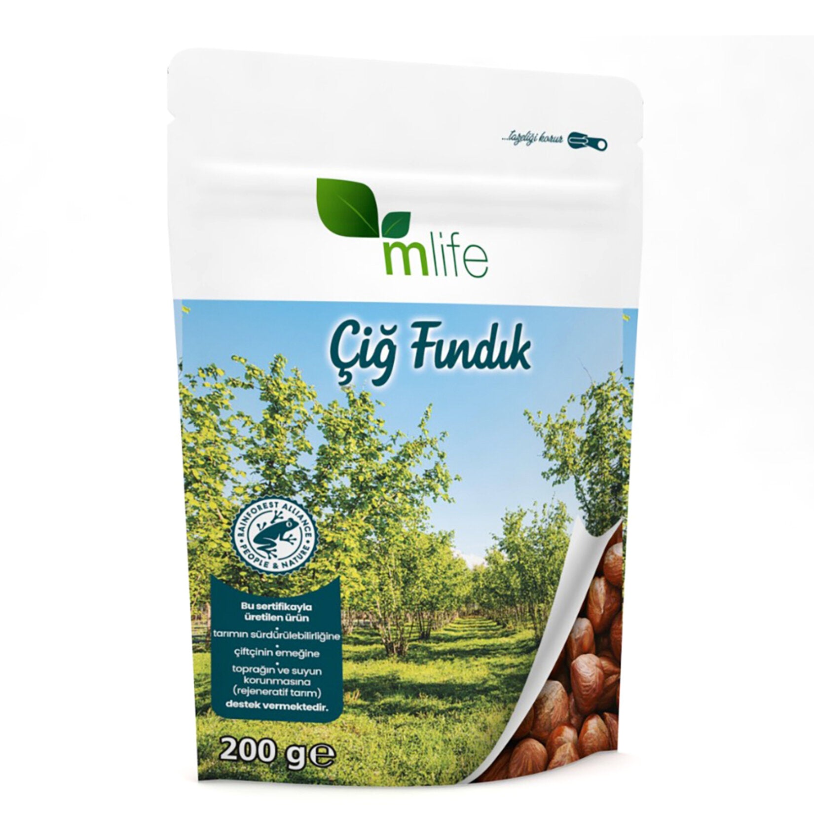 M Life Raw Hazelnuts (Çiğ İç Fındık) 200 G