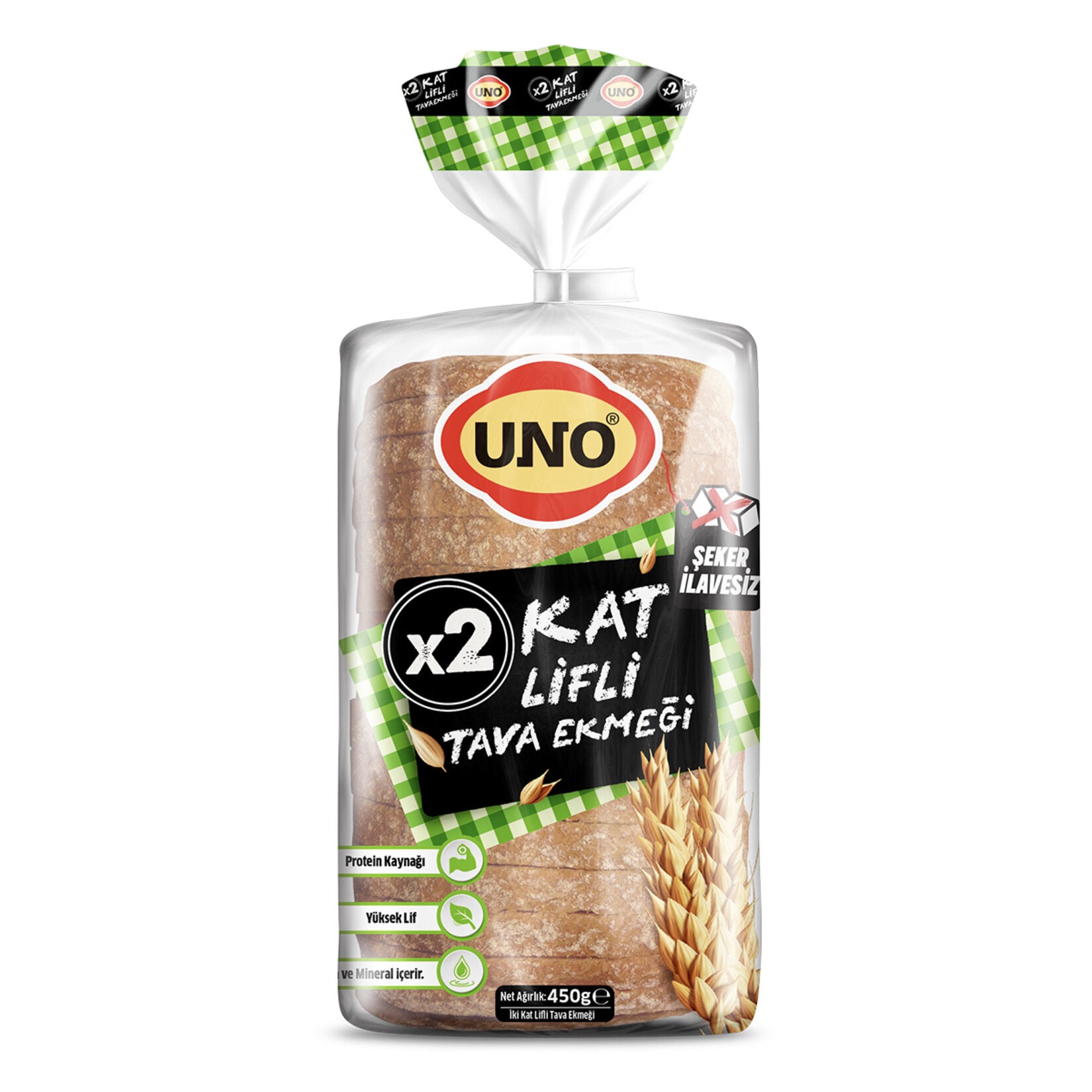 Uno İki Kat Lifli Tava Ekmeği 450 G