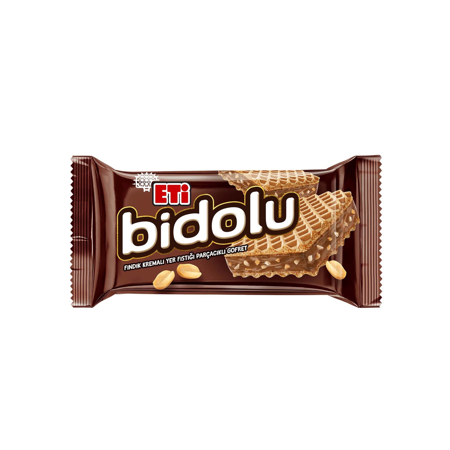Eti Bidolu Peanut Crunch Wafer with Hazelnut Cream (Yer Fıstığı Parçacıklı Fındık Kremalı Gofret) 36g