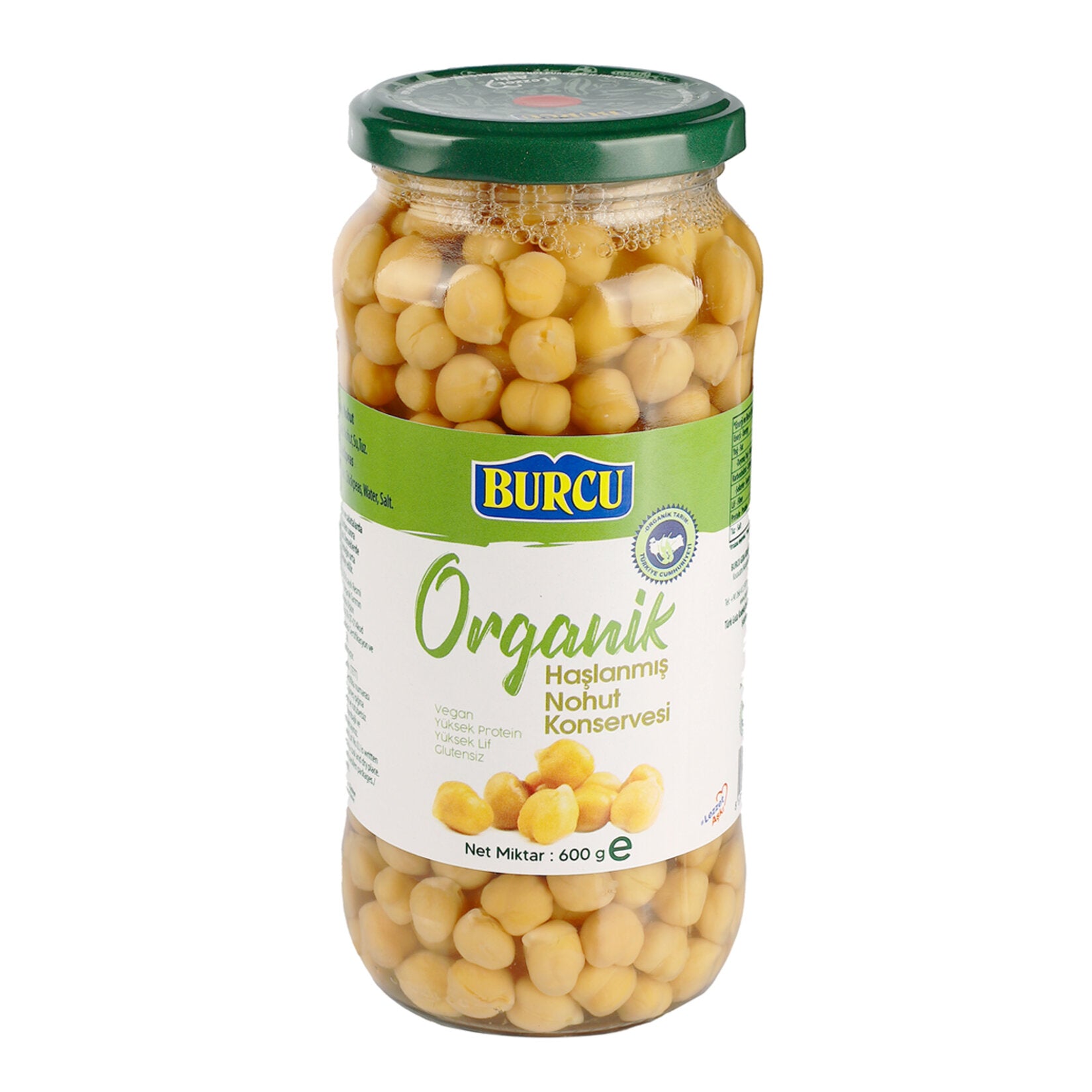 Burcu Organic Boiled Chickpeas (Organik Haşlanmış Nohut) 600 G