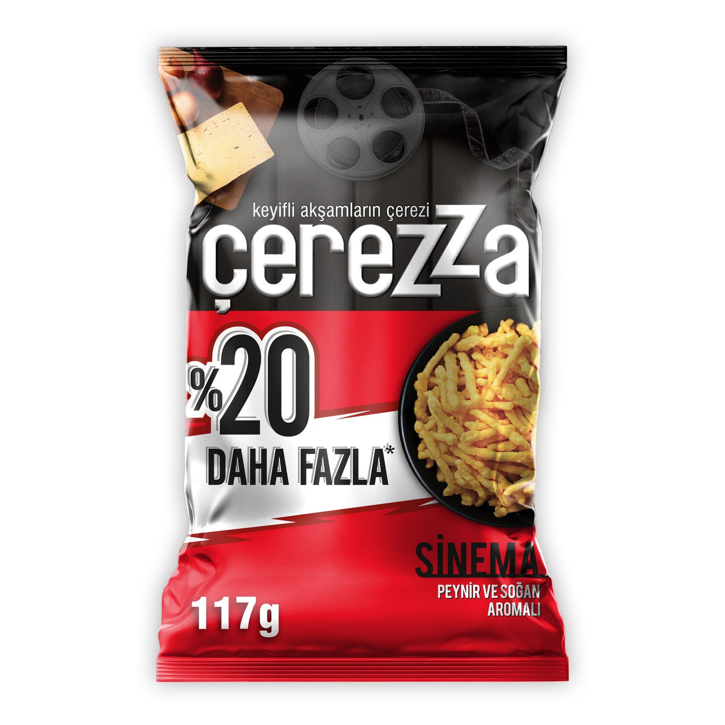 Çerezza Cinema Cheese Onion Flavored Corn Snack Super Size 117 G