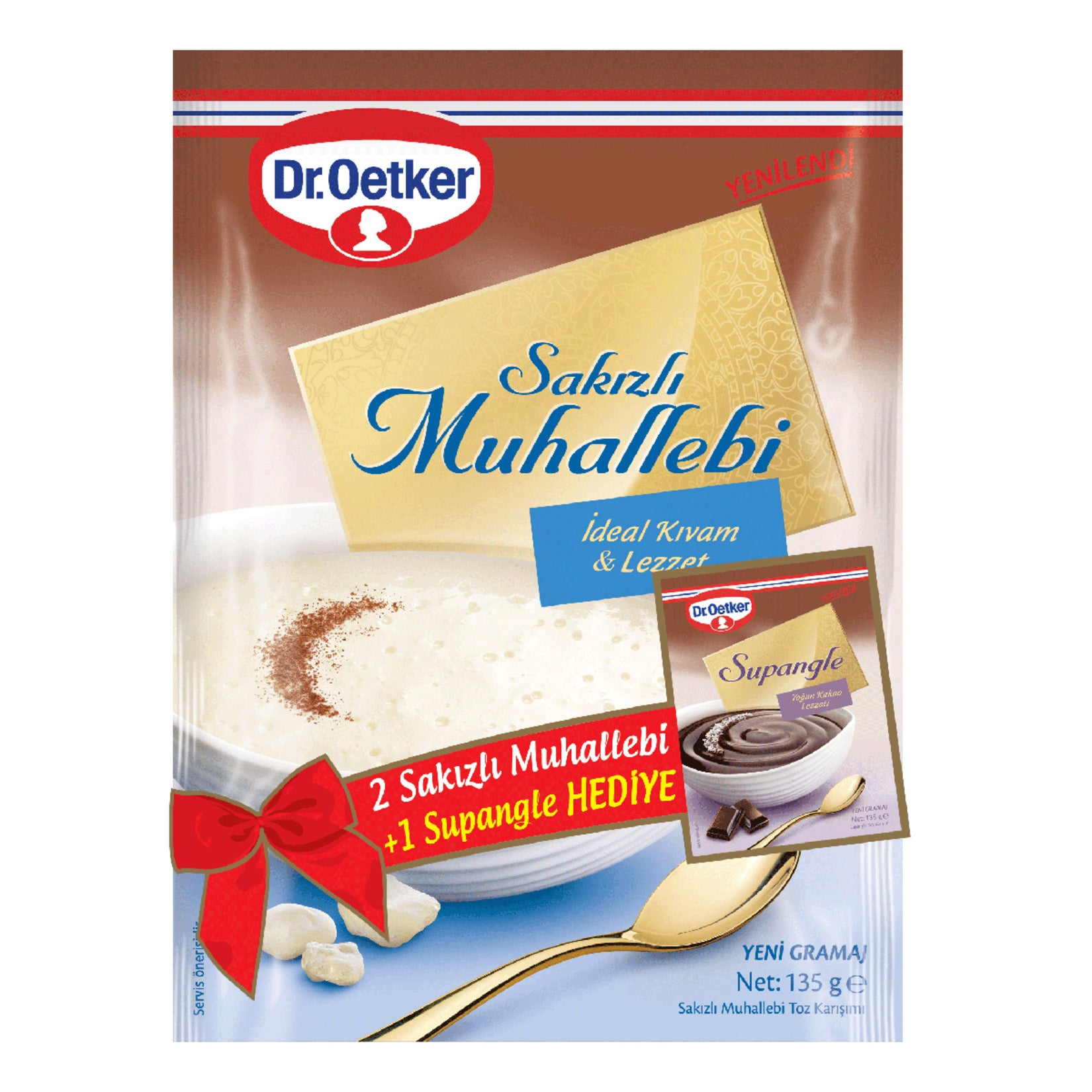 Dr.Oetker Gum Mousse (Sakızlı Muhallebi) 2 x 135 G + Chocolate Pudding (Supangle) 135 G