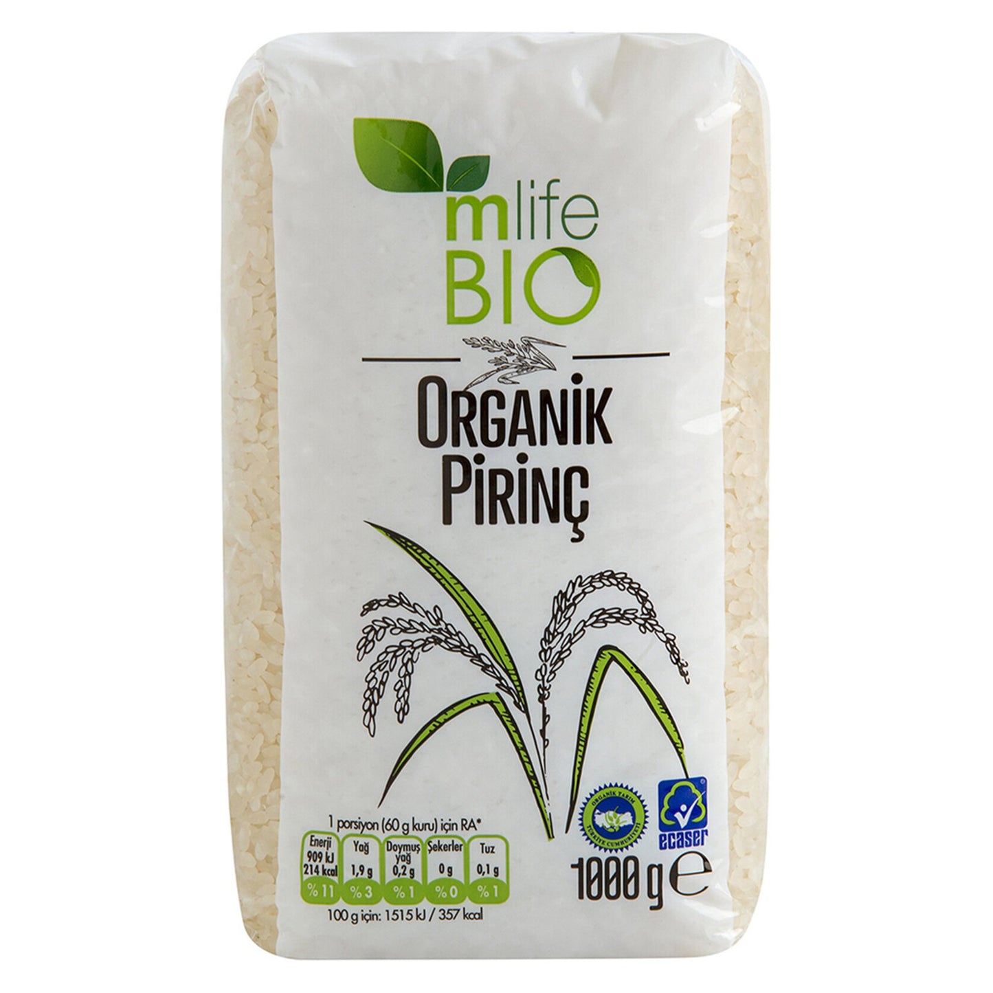 M Life Bio Organic Rice (Organik Pirinç) 1 Kg