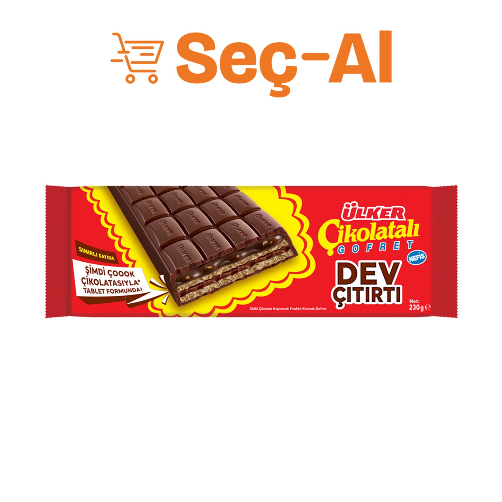 Ülker Çikolatalı Gofret XXL Dev Çıtırtı 230 G