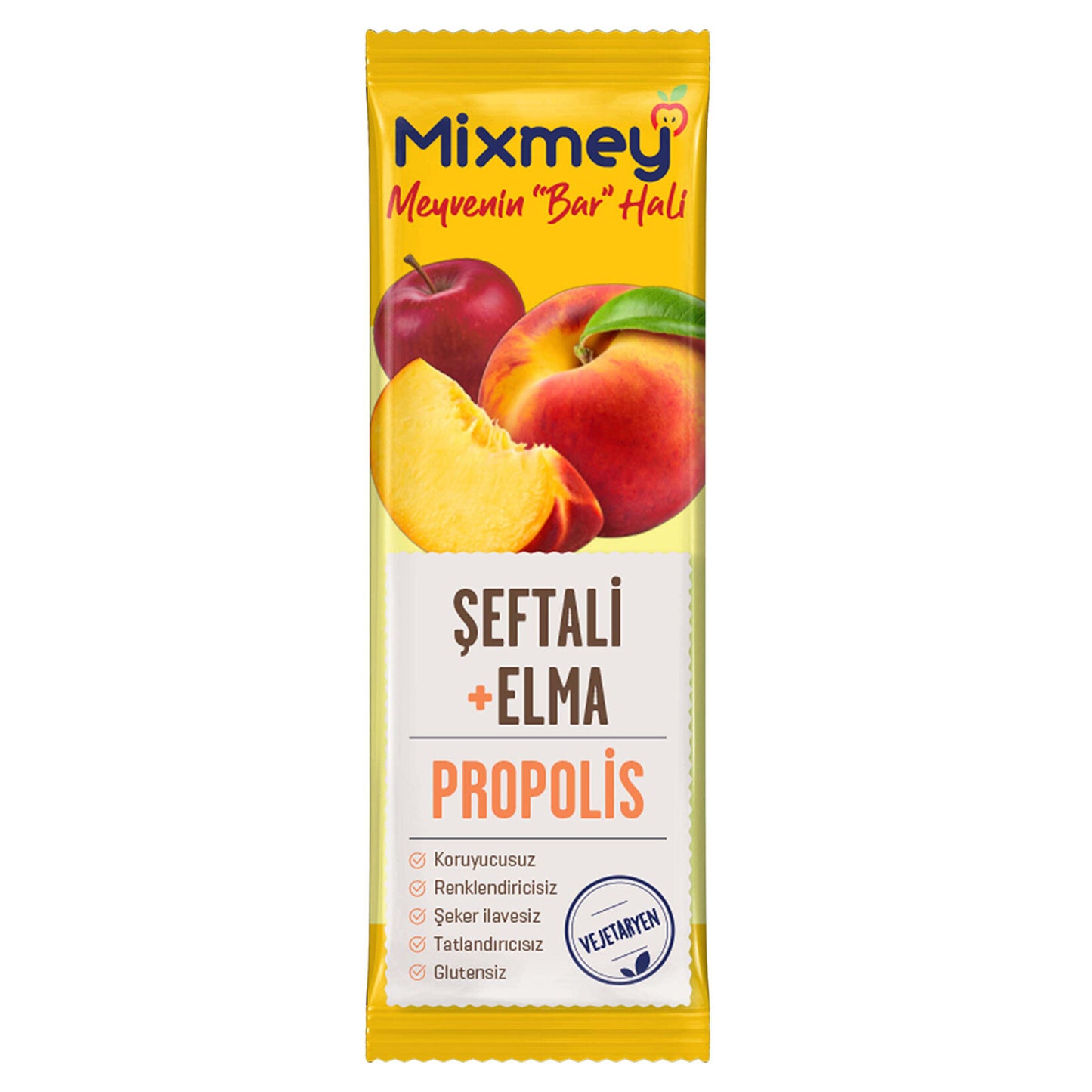 Mixmey Bee Elma Şeftali Propolis Meyve Bar 25 G