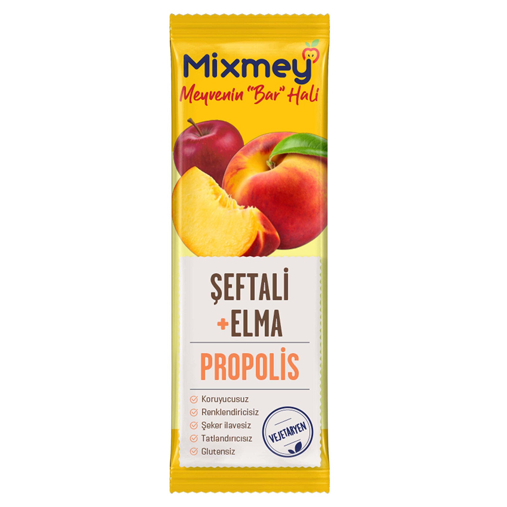 Mixmey Bee Elma Şeftali Propolis Meyve Bar 25 G
