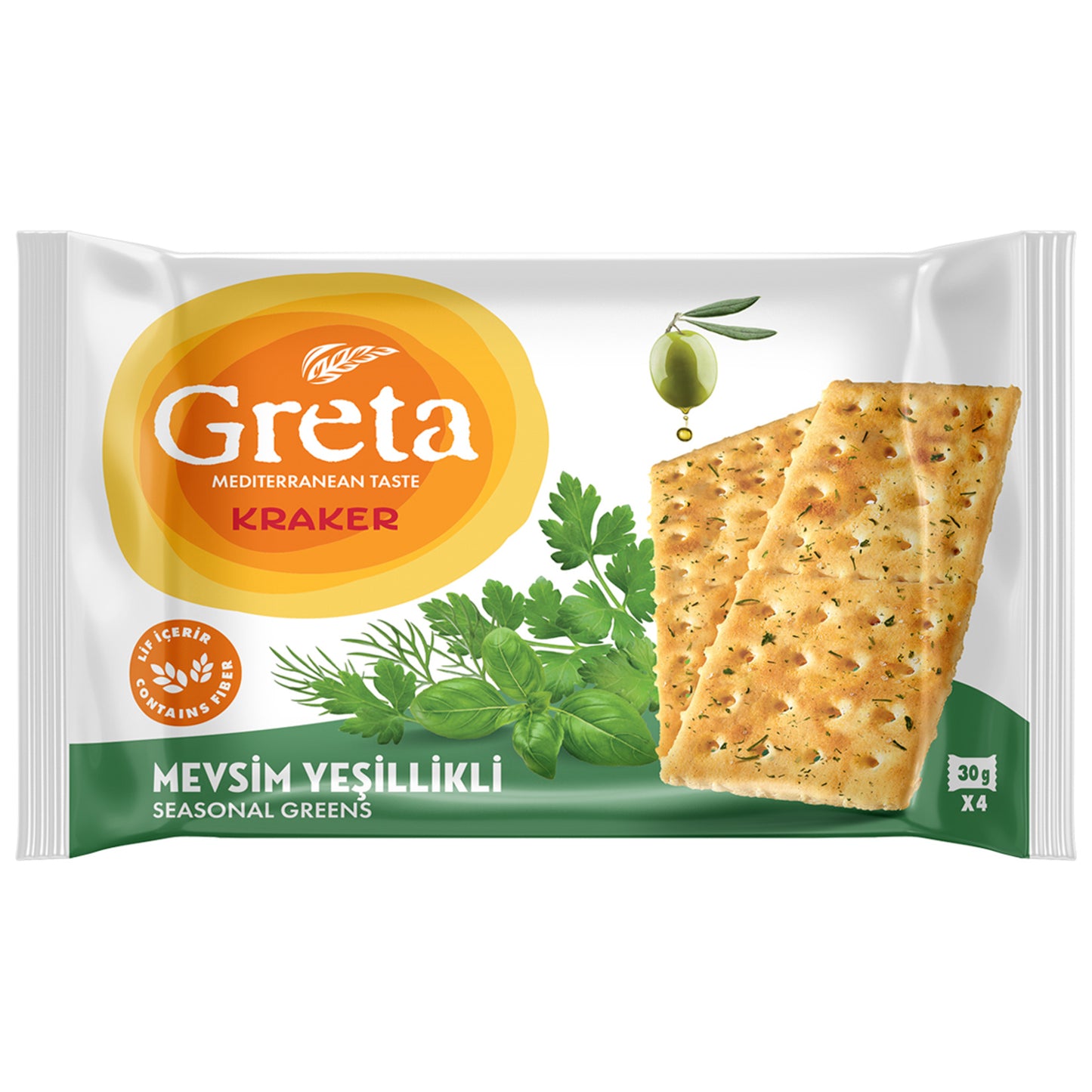 Greta Seasonal Greens Flavored Crackers 4-Pack 120g