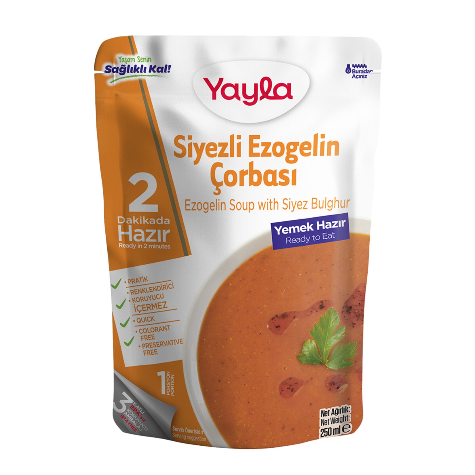 Yayla Ready-to-Eat Siyez Ezogelin Soup (Siyezli Ezogelin Çorbası) 250 G