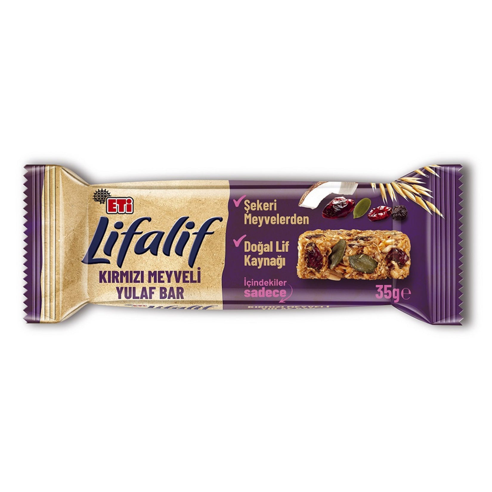 Eti Lifalif Oat Bar Red Fruit (Yulaf Bar Kırmızı Meyveli) 35 G
