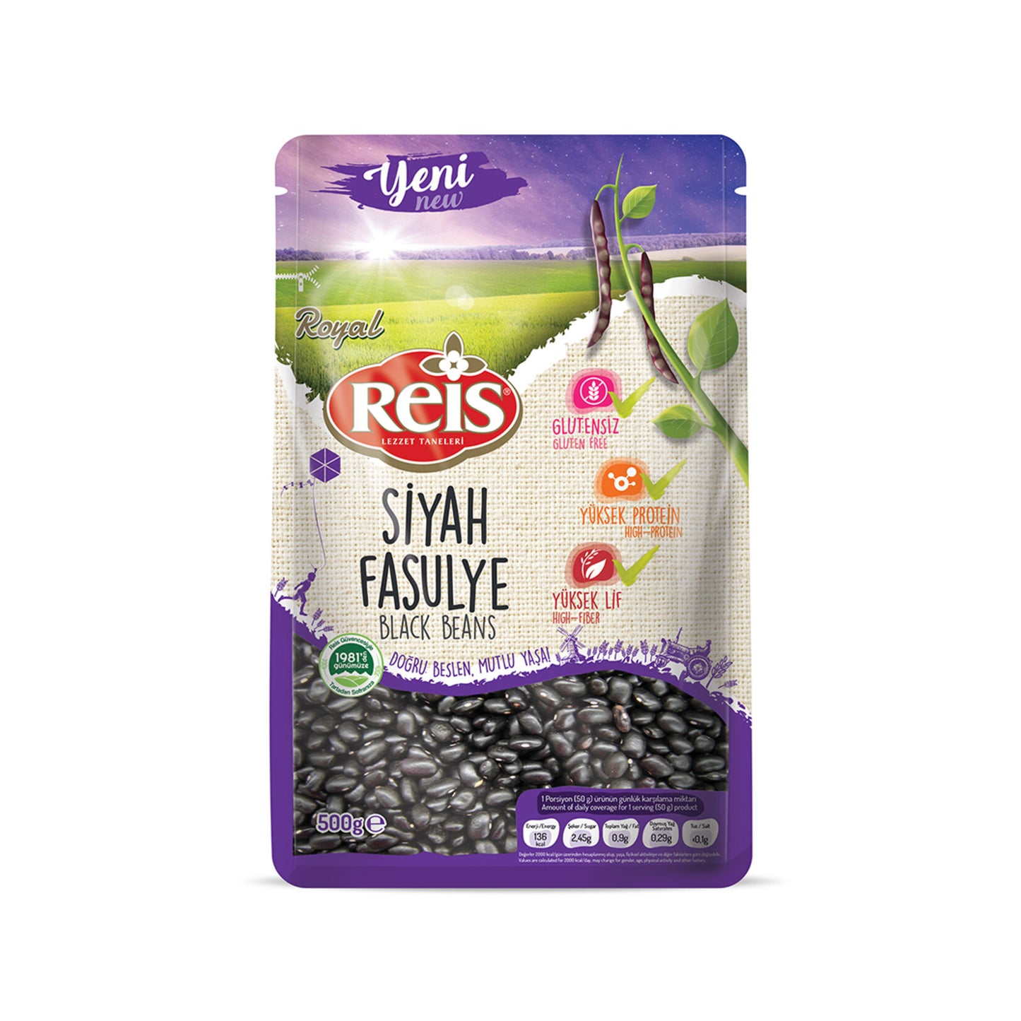 Reis Royal Siyah Fasulye 500 G