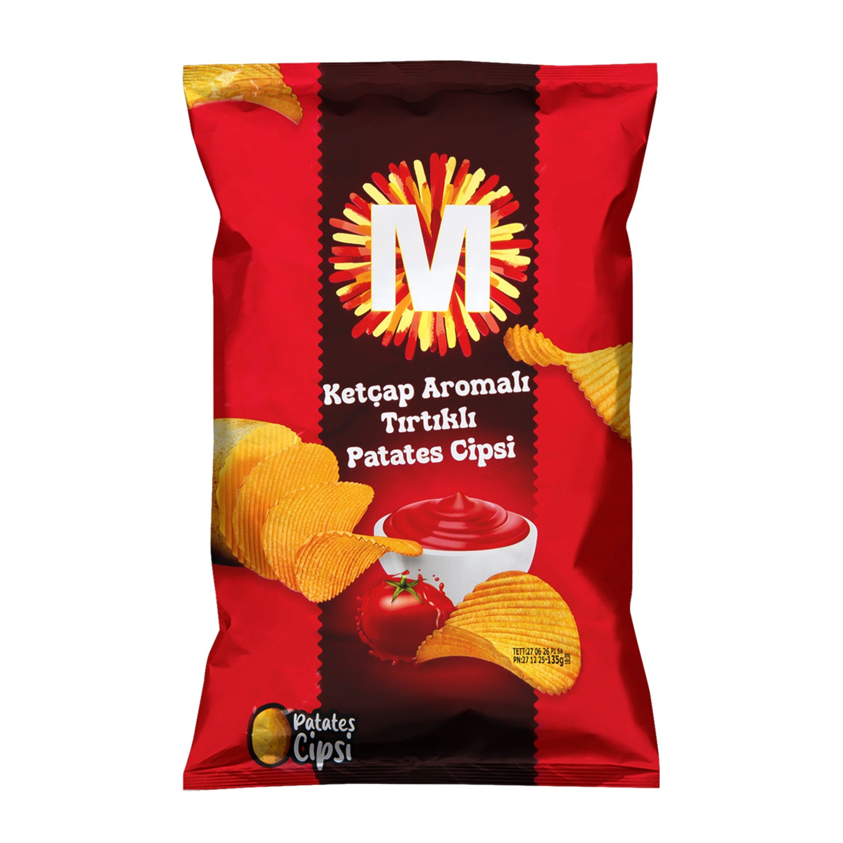 Migros Ketchup Flavored Ruffled Potato Chips 135g