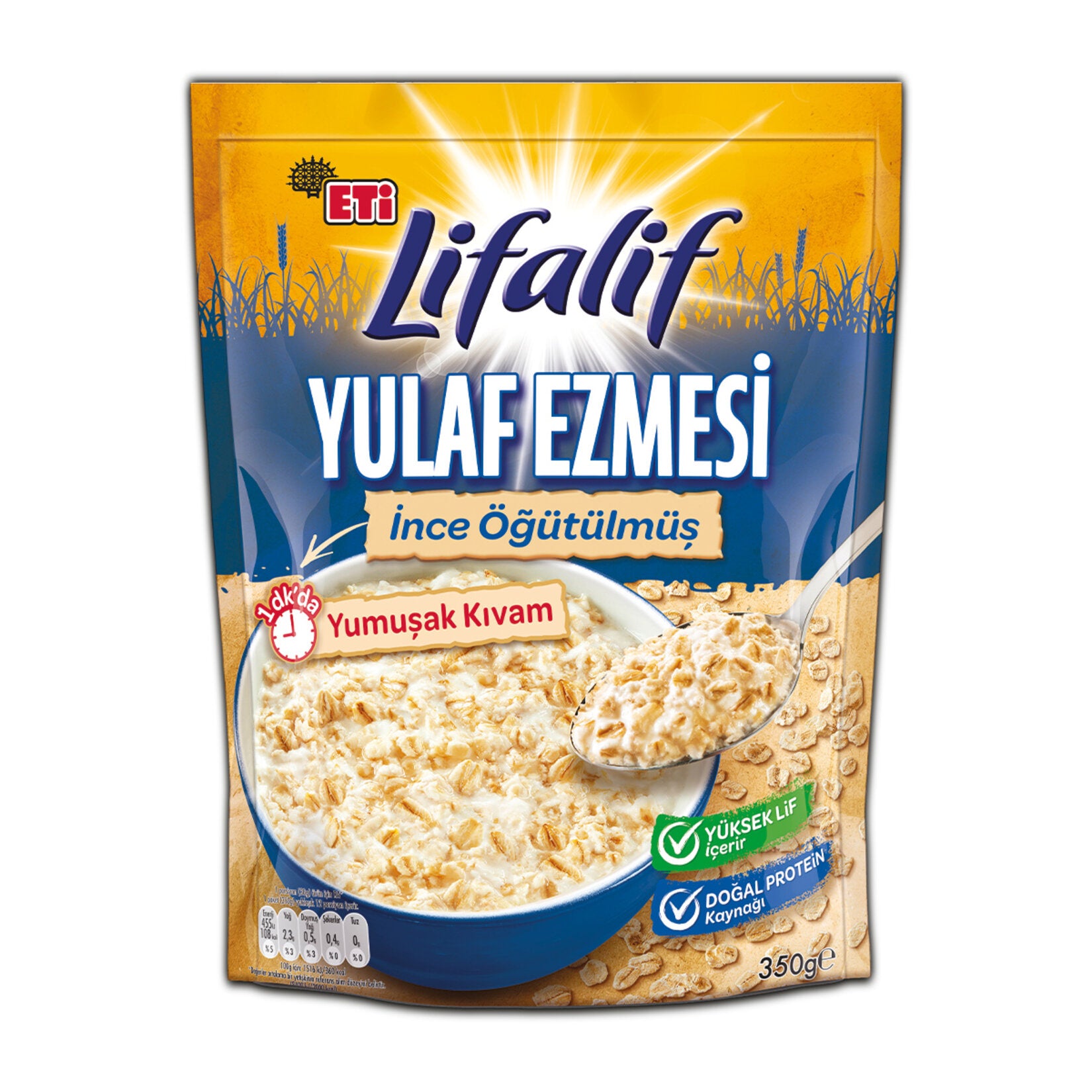 Eti Lifalif Finely Ground Oatmeal 350 G (İnce Öğütülmüş Yulaf Ezmesi)