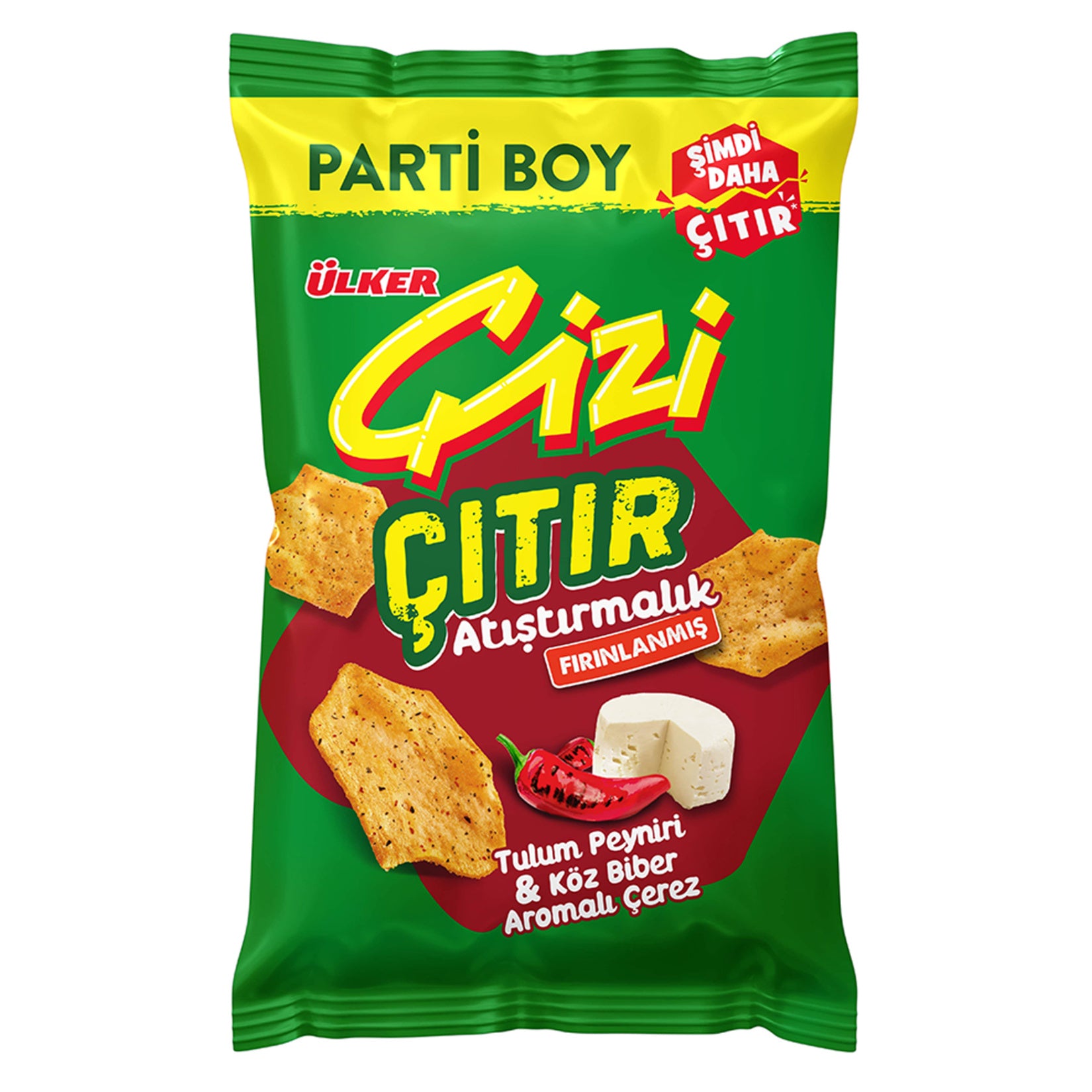 Ülker Crispy Tulum Cheese (Çıtır Tulum Peyniri) & Roasted Pepper Party Size 160g