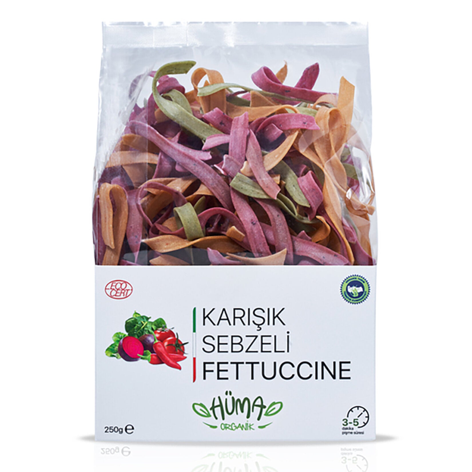 Hüma Organik Karışık Sebzeli Fettuccine 250 G