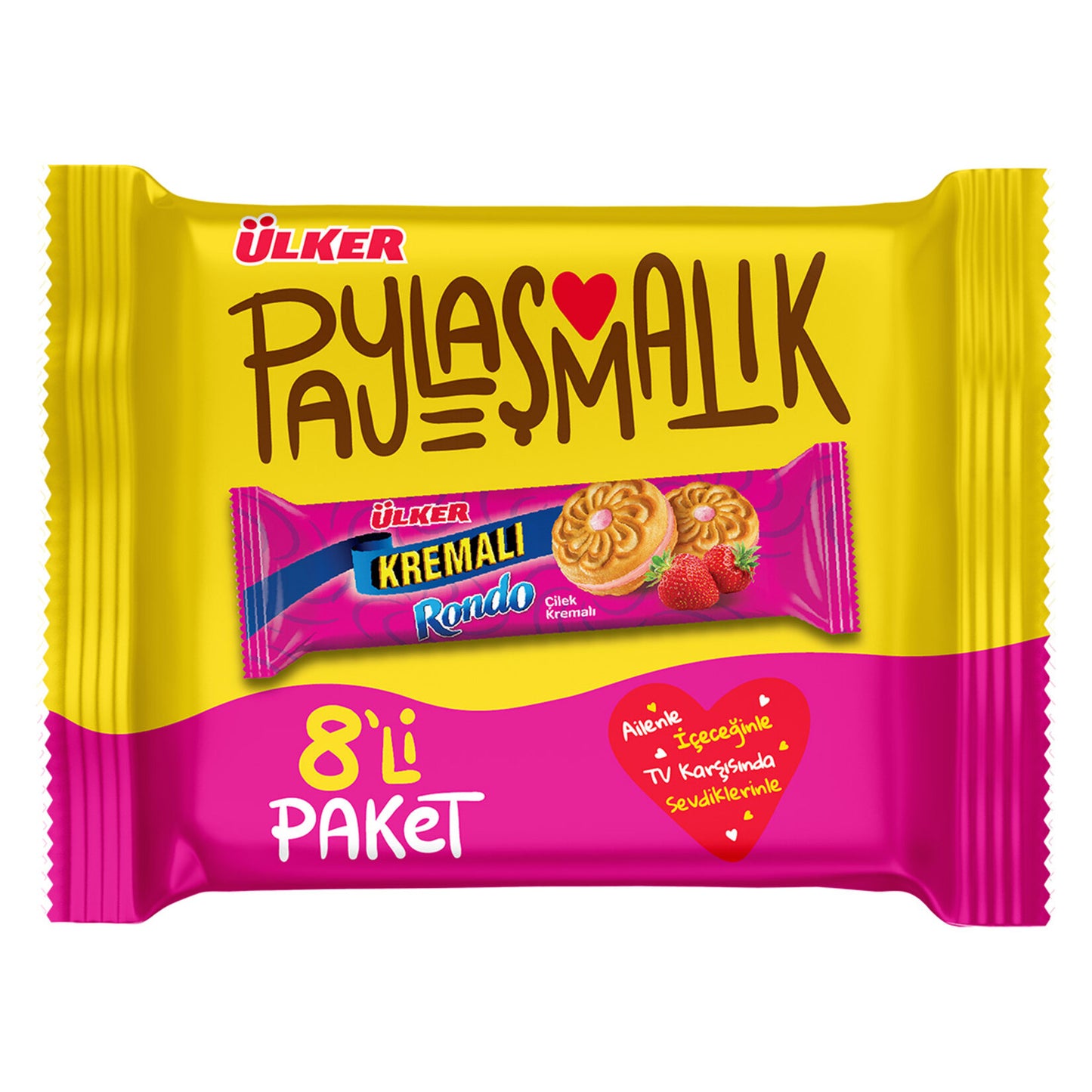 Ülker Creamy Rondo Strawberry Biscuit 8 x 61g
