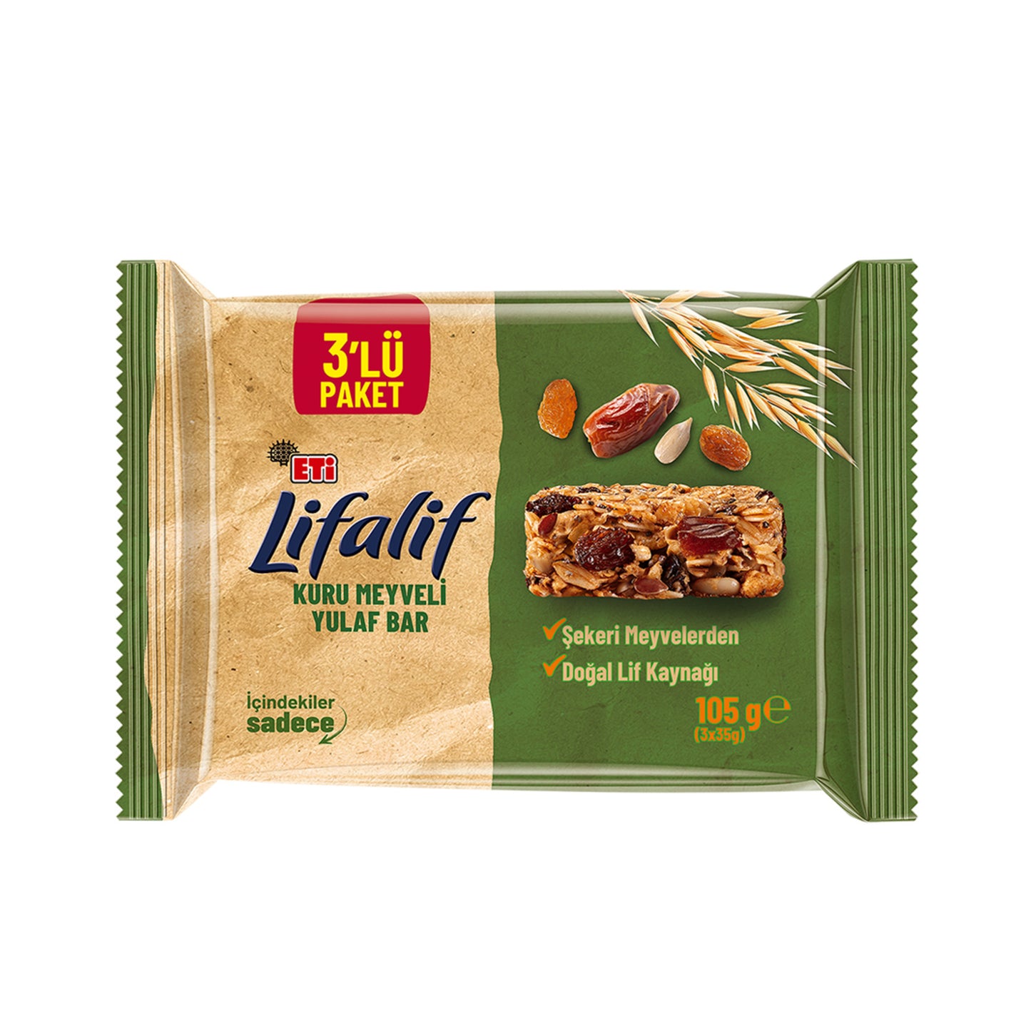 Eti Lifalif Dried Fruit Bar 3-Pack 105 G