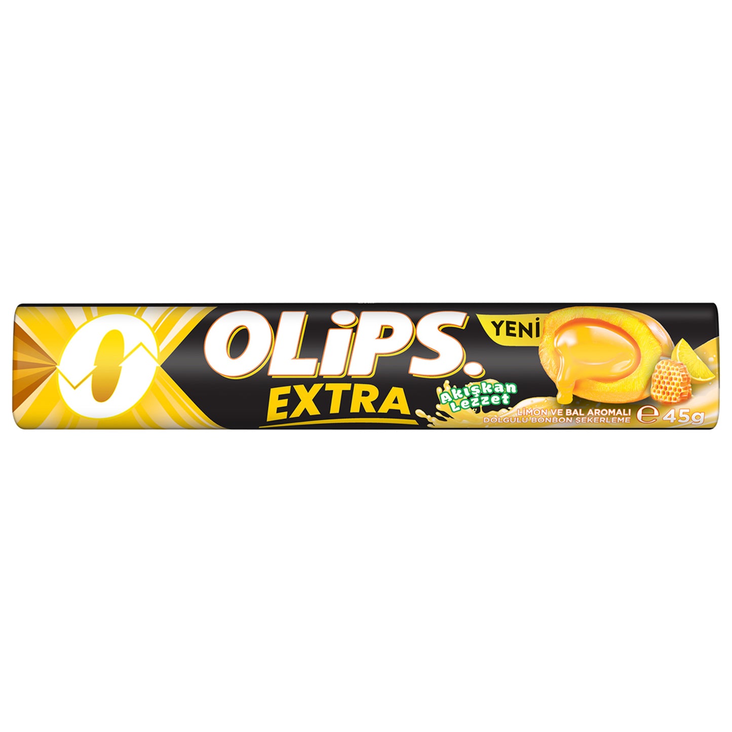 Olips Extra Lemon & Honey Flavor Filled Candy (Limon & Bal Aroma Dolgulu Bonbon) 45 G
