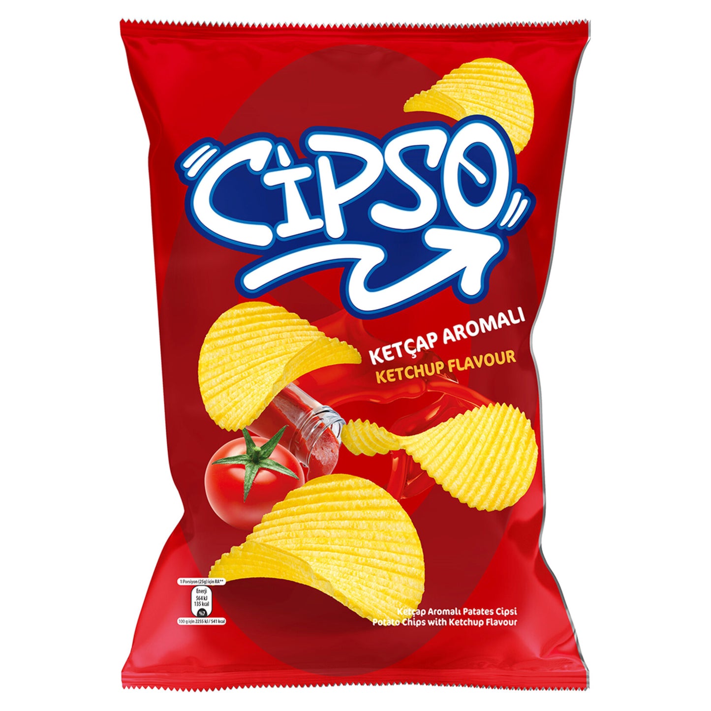 Cipso Crinkle Cut Ketchup Flavored Potato Chips 125g