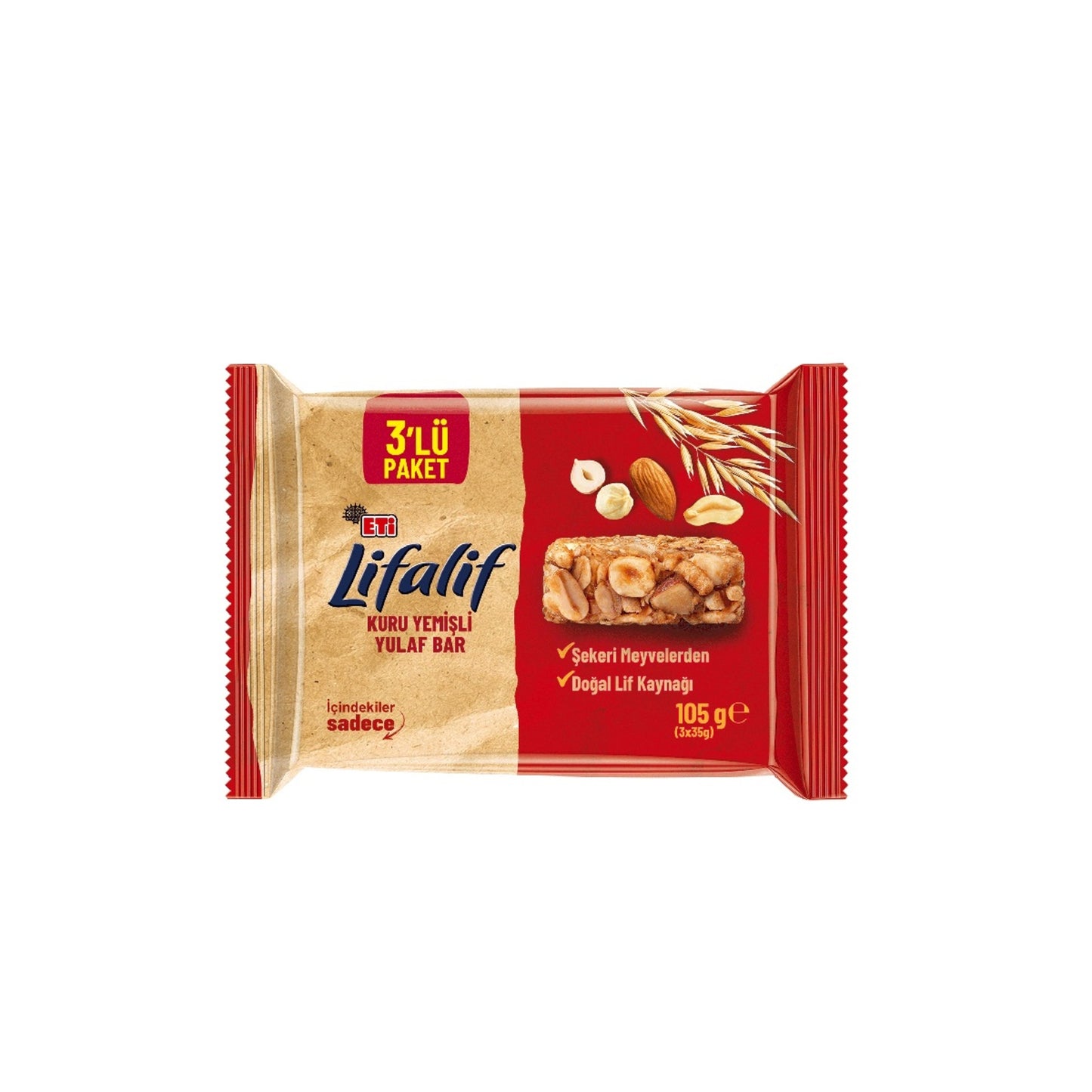 Eti Lifalif Dried Fruit Oat Bar (Kuru Yemişli Yulaf Bar) 3 x 35 G