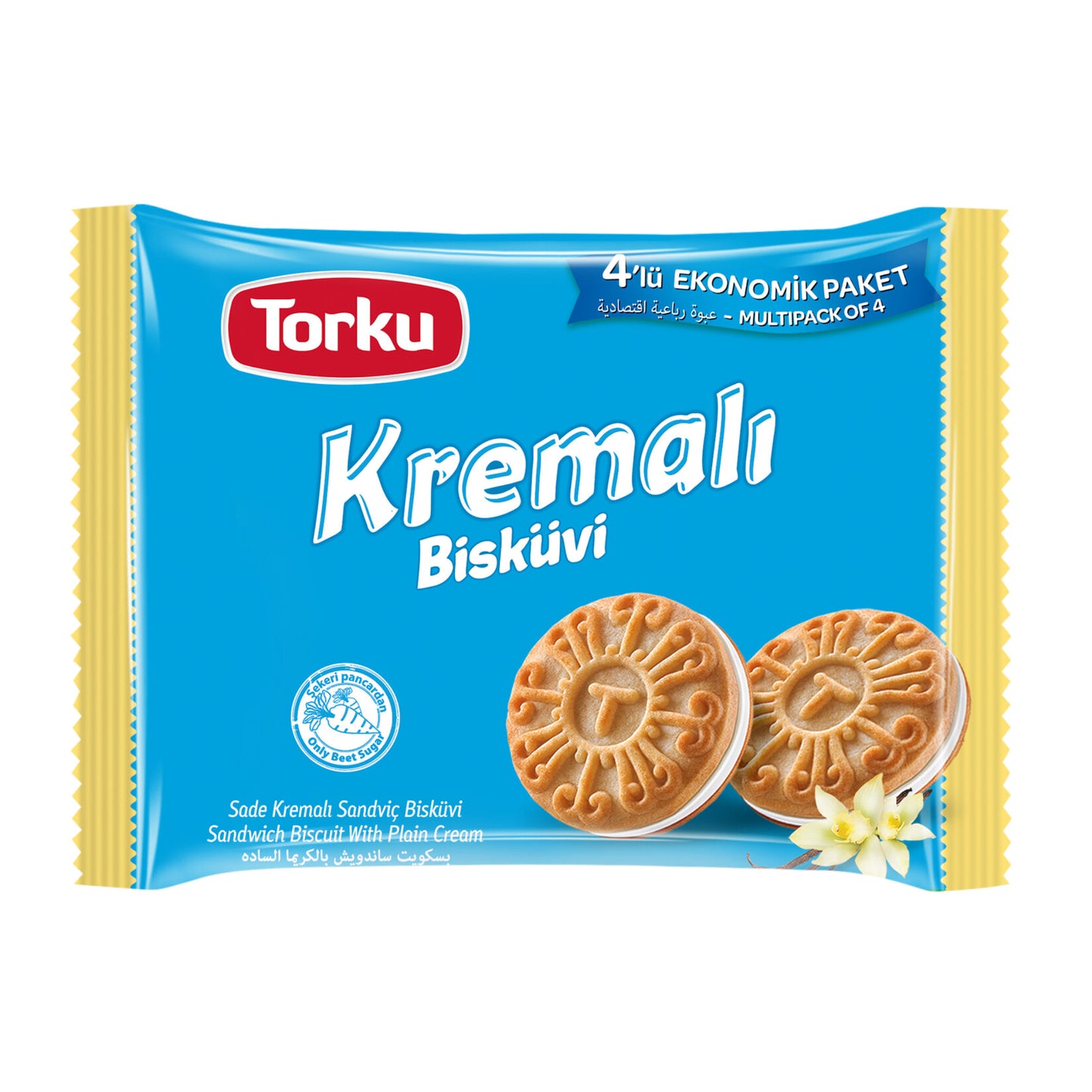 Torku Plain Cream Biscuit 4-Pack Economic Package 244 G