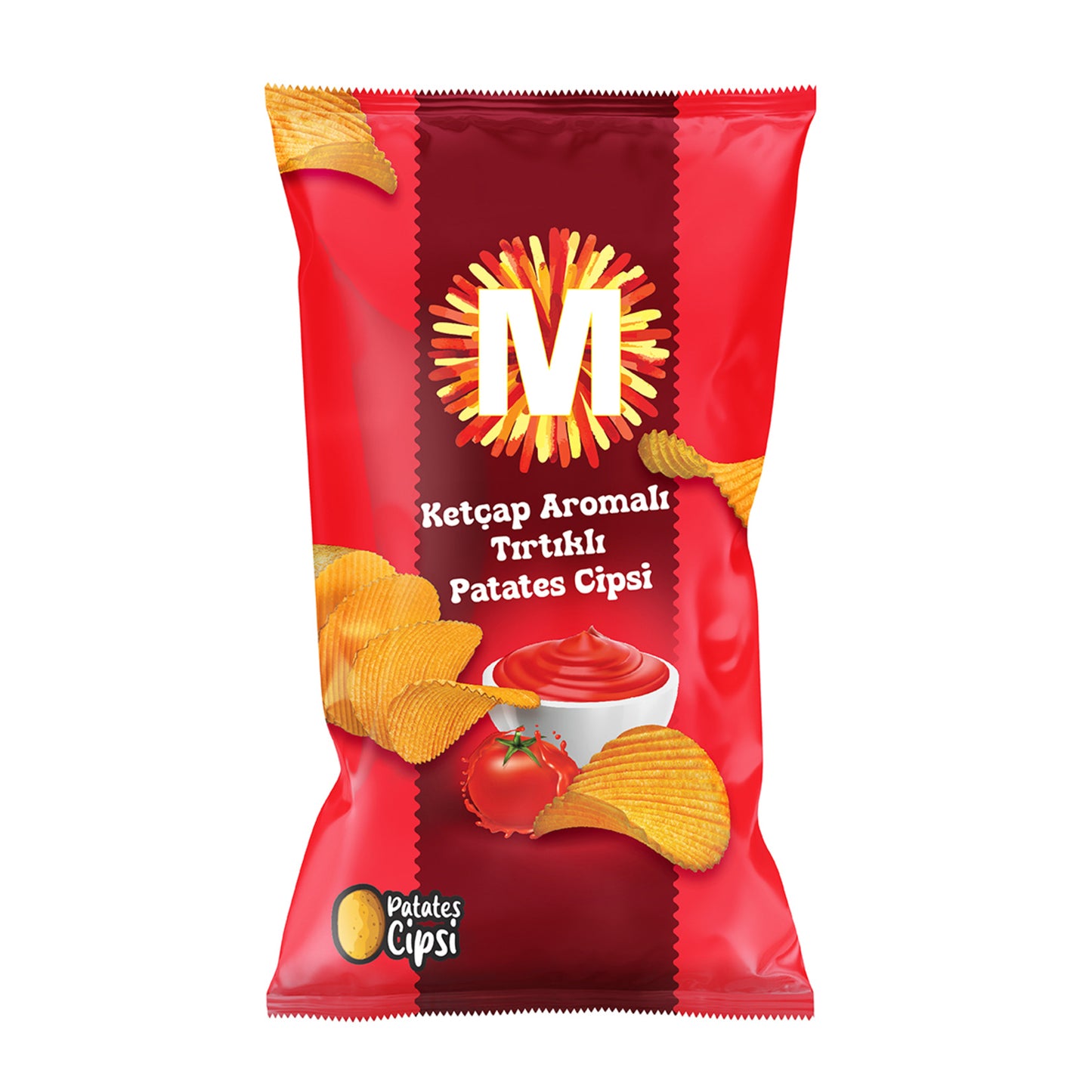 Migros Ketçap Aromalı Tırtıklı Patates Cipsi 135 G