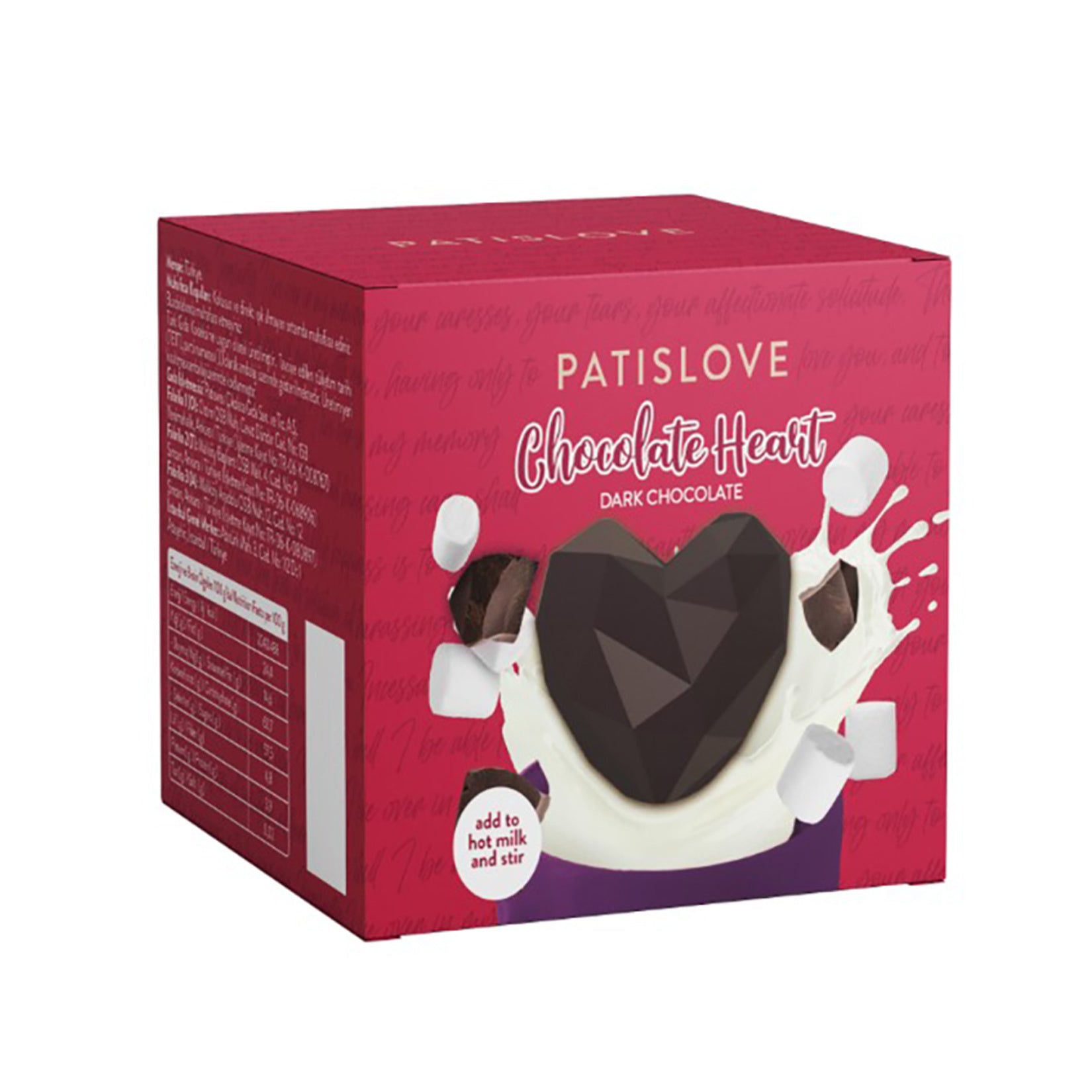 Patislove Milk Chocolate with Marshmallow & Heart Shape (Sütlü Çikolata) 35 G