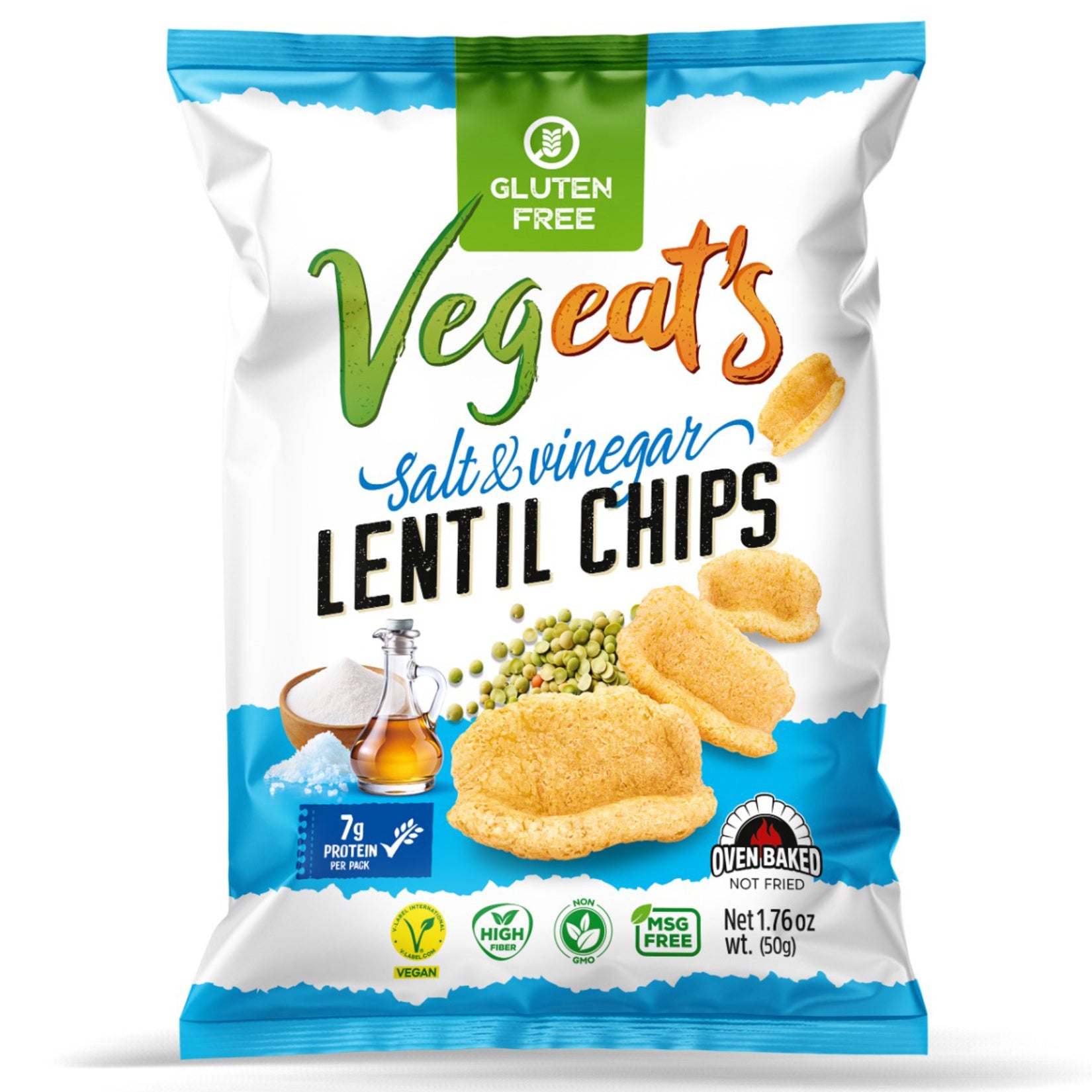 Vegeat's Salt and Vinegar Flavored Lentil Chips (Mercimek Cipsi) 50 G