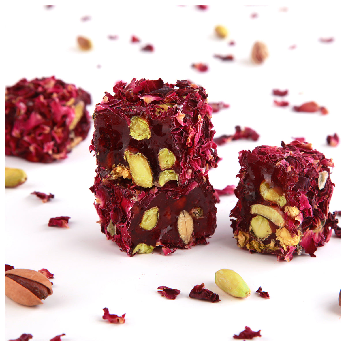 Rose Petal Coated Pistachio Delight (Gül Yaprağı Kaplı Antep Fıstıklı Lokum) Kg