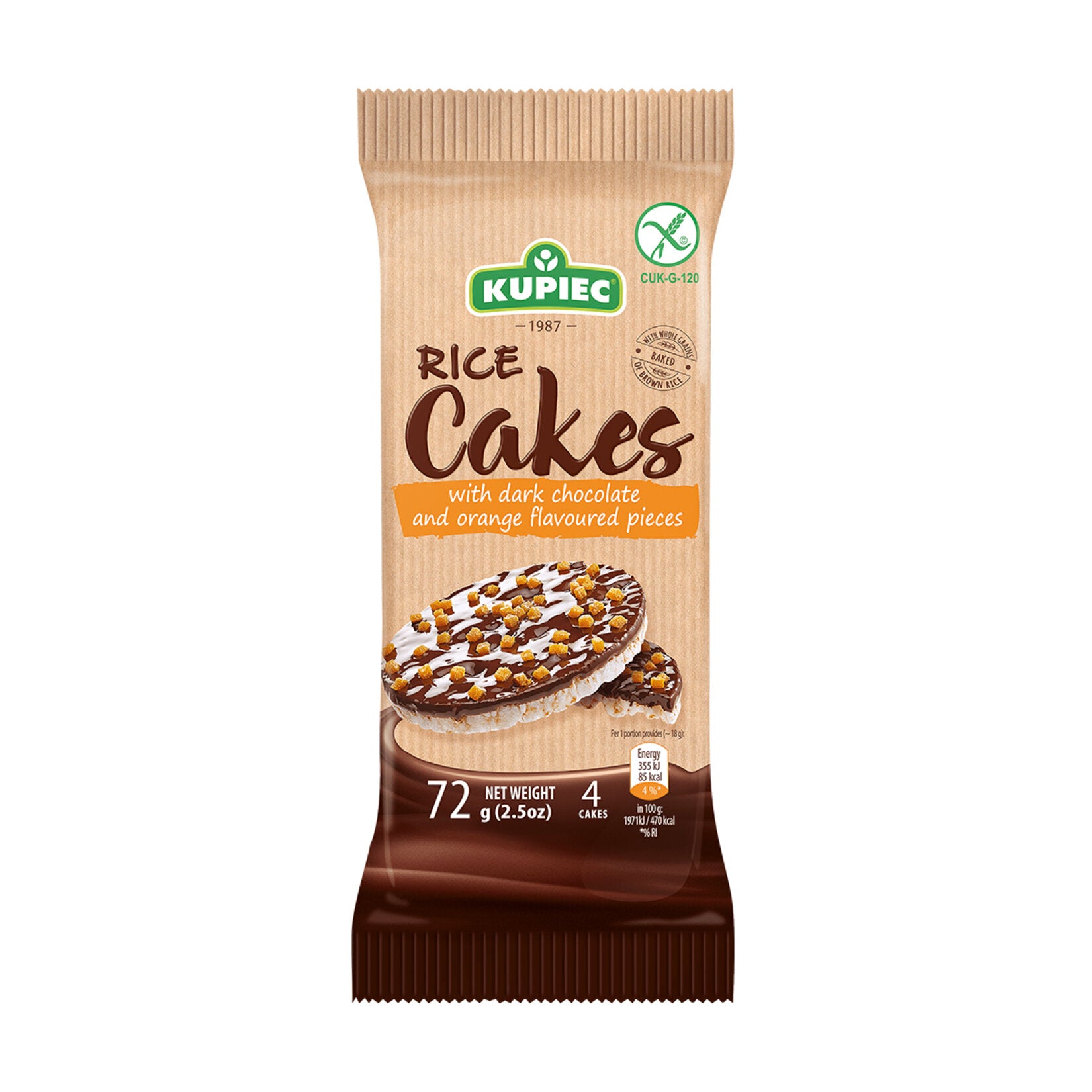 Kupiec Dark Chocolate with Orange Pieces (Bitter Çikolatalı ve Portakal Parçacıklı Çikolata) 72 G