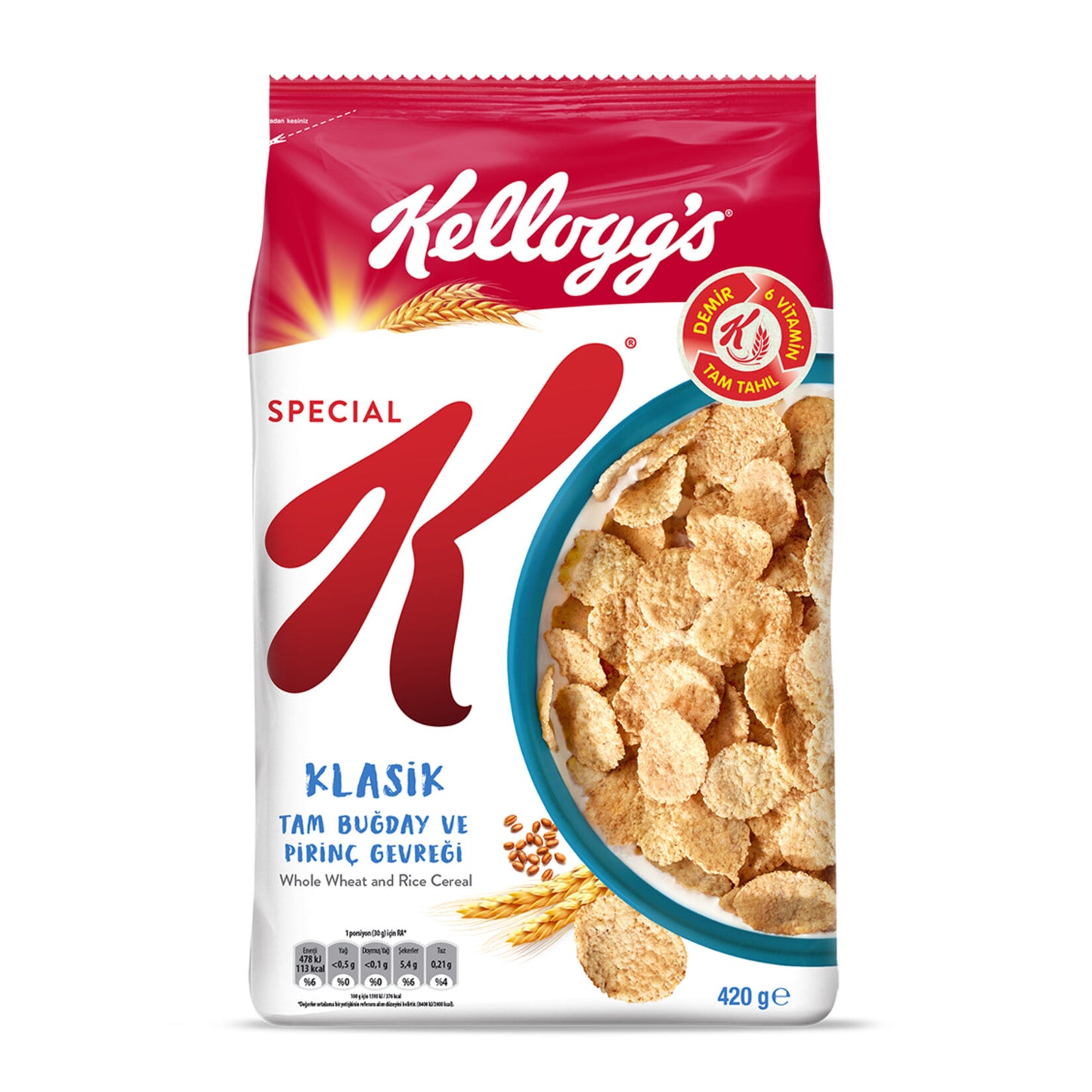 Kellogg's Special K Klasik Tam Buğday ve Pirinç Gevreği 420 G