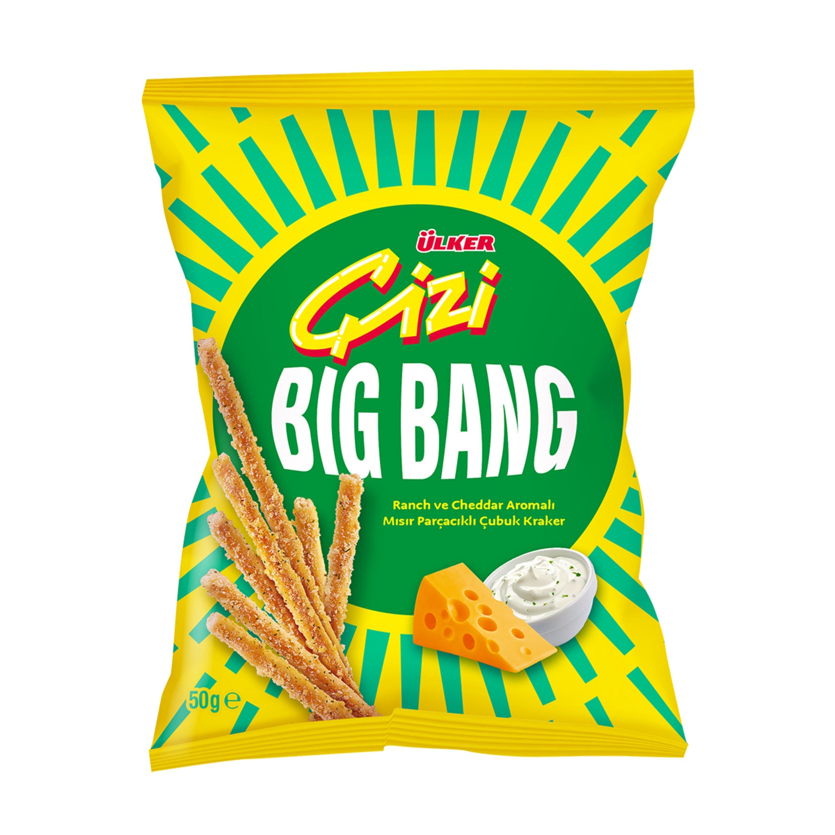 Ülker Çizi Bigbang Corn Pieces Ranch & Cheddar Stick 50 G