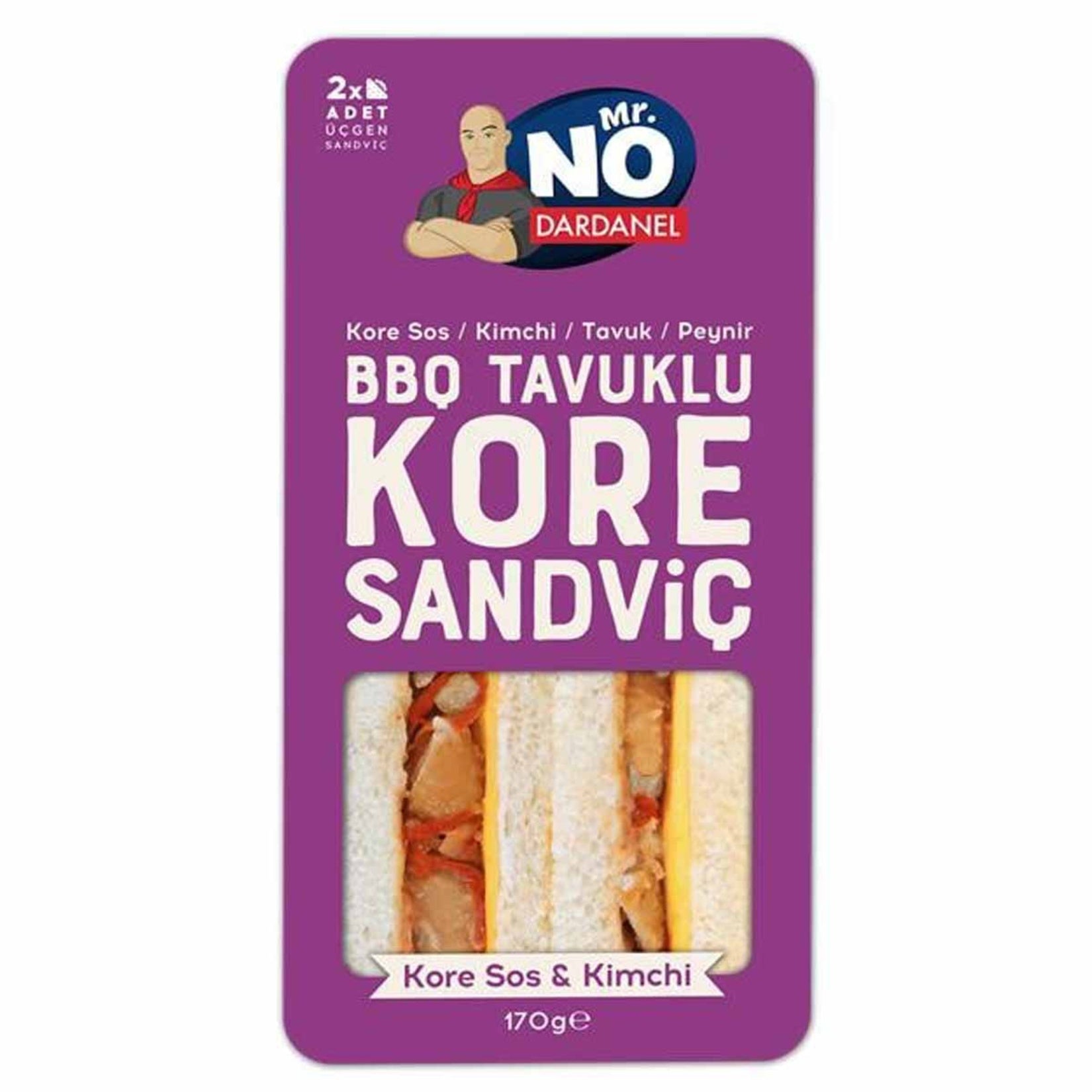 Mr. No Chicken Sandwich with Korean Sauce and Kimchi (Kore Soslu Tavuklu Kimchili Sandviç) 170g