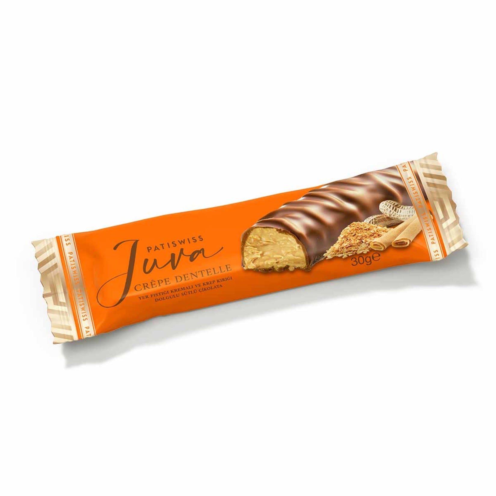 Patiswiss Juva Peanut Cream Filled Chocolate Crepe 30g