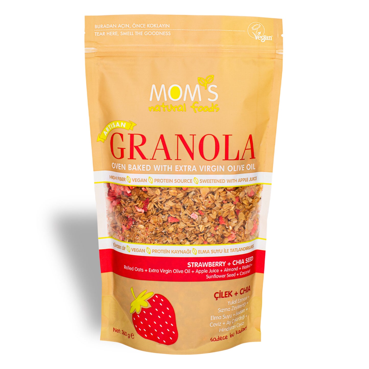 Moms Granola Çilek Chia 360 G
