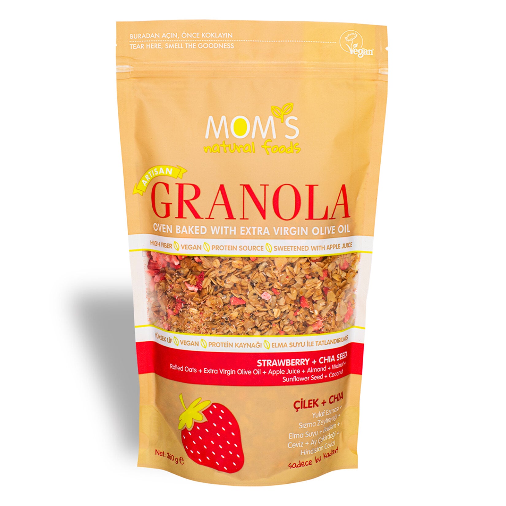 Moms Granola Çilek Chia 360 G