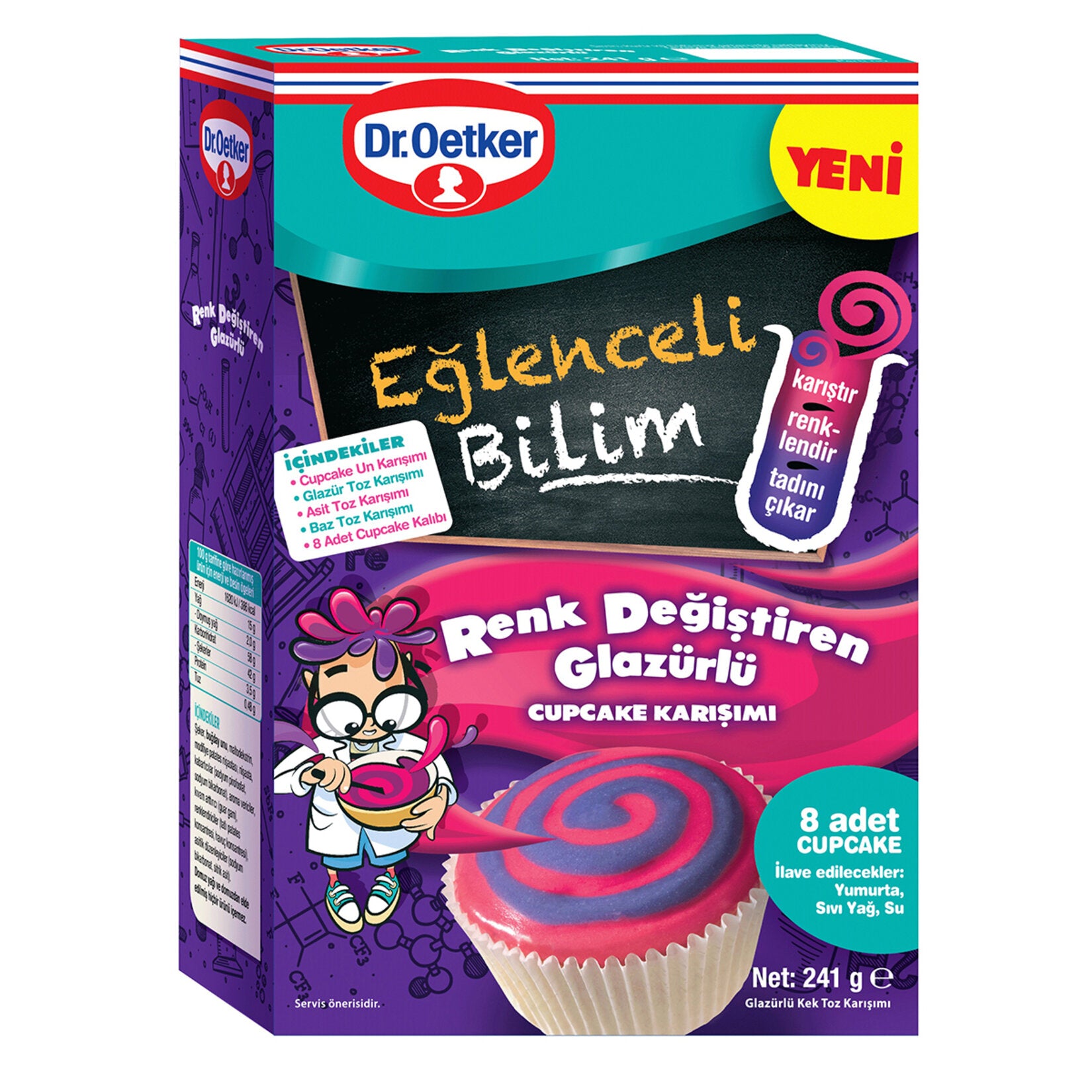 Dr.Oetker Eğlenceli Bilim Renk Değiştiren Glazürlü Cupcake 241 G