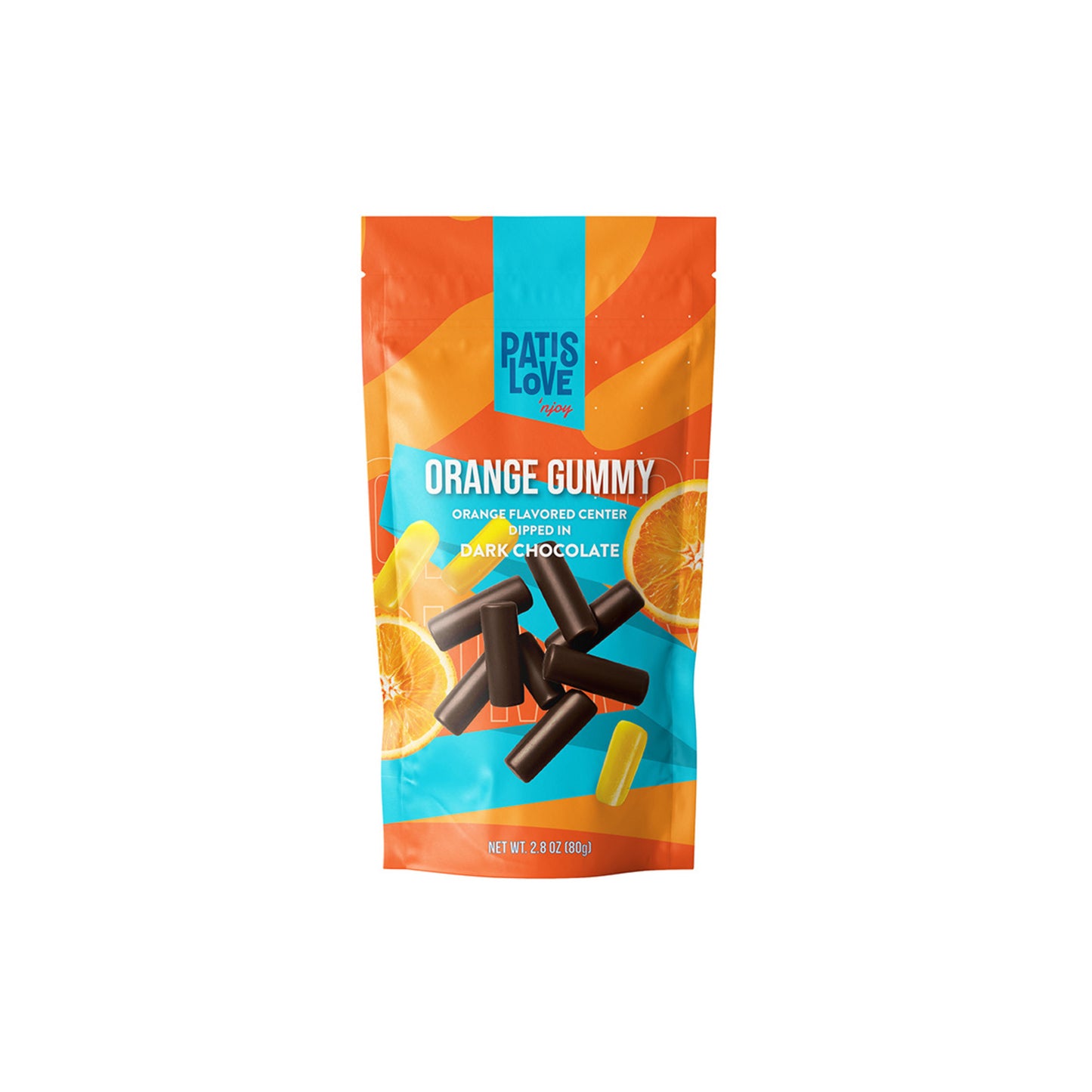 Patislove Dark Chocolate Covered Soft Candy with Orange (Bitter Çikolata Kaplı Portakallı Yumuşak Şekerleme) 80g