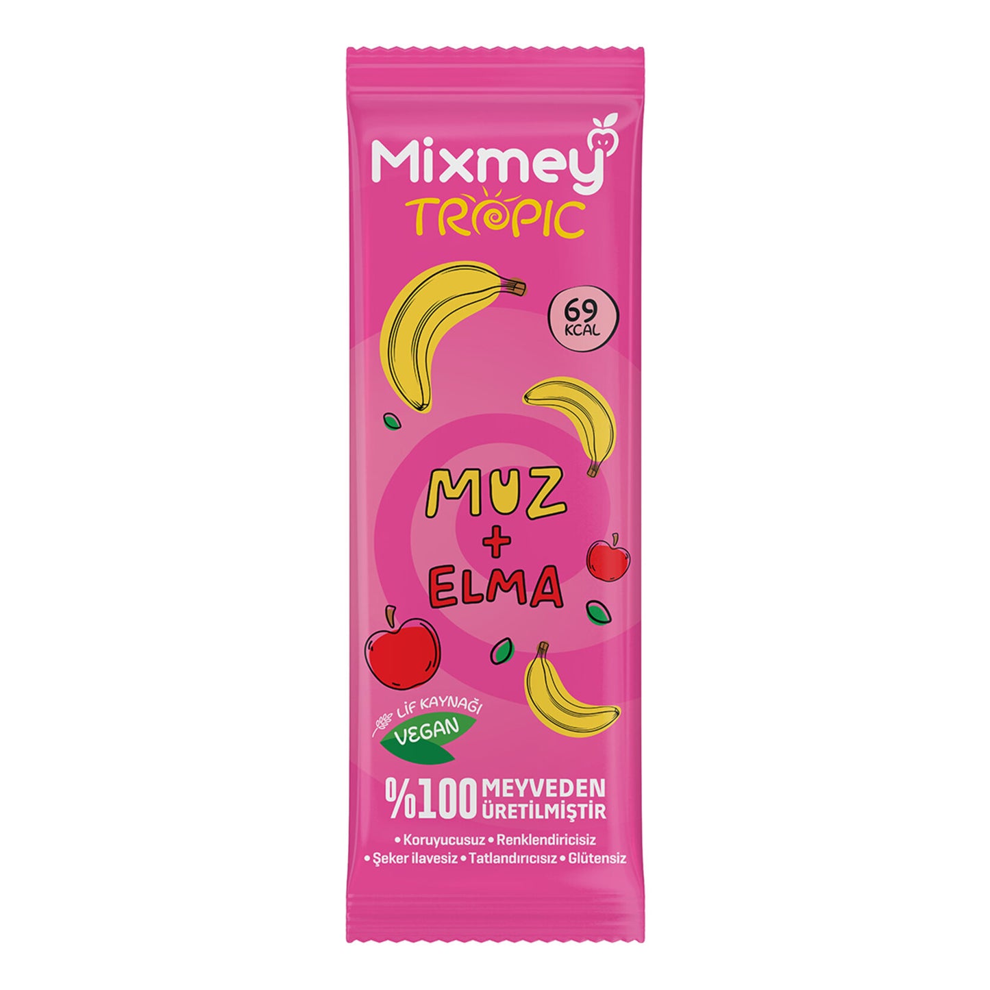 Mixmey Apple and Banana Tropical Fruit Bar (Elmalı ve Muzlu Tropic Meyve Bar) 20g