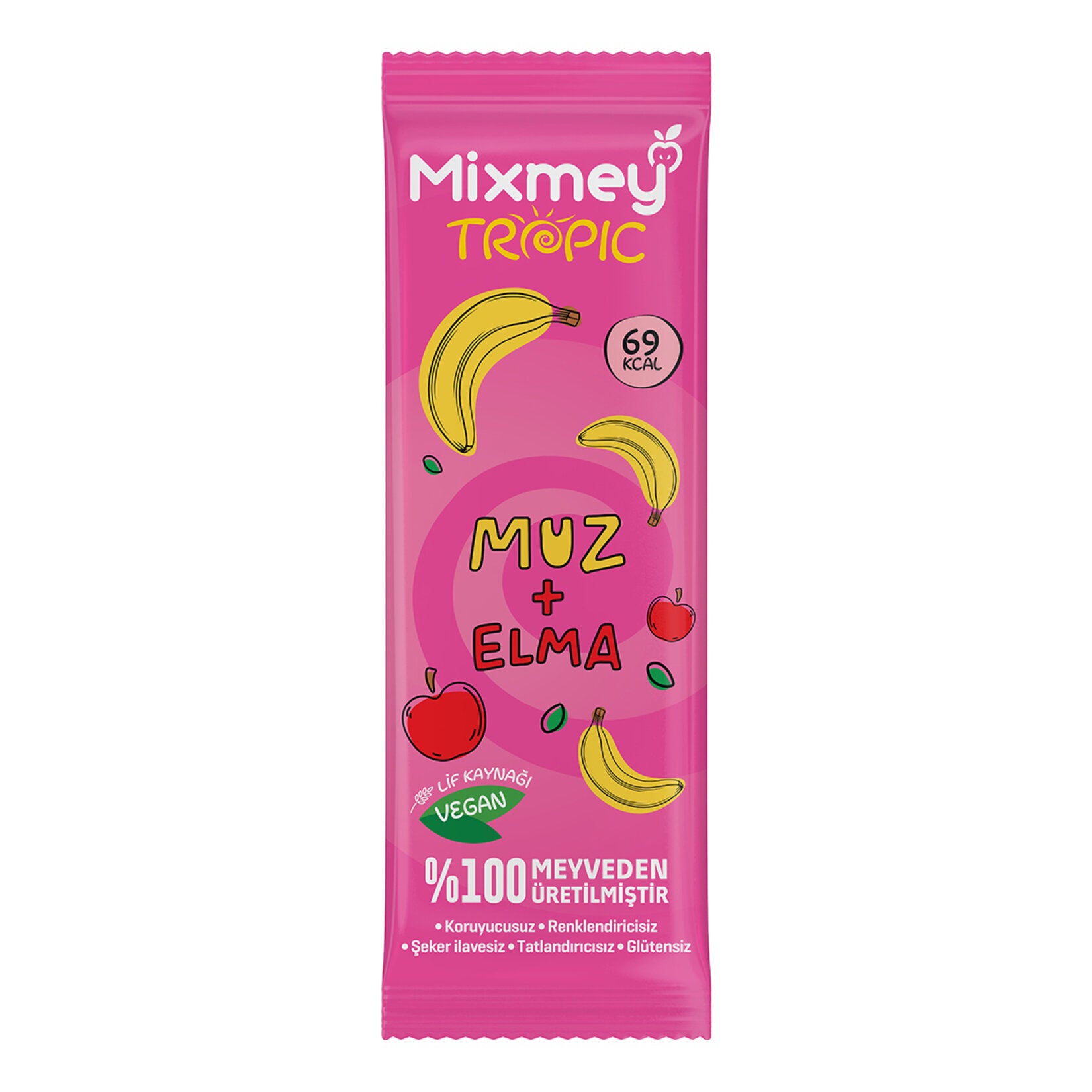 Mixmey Apple and Banana Tropical Fruit Bar (Elmalı ve Muzlu Tropic Meyve Bar) 20g