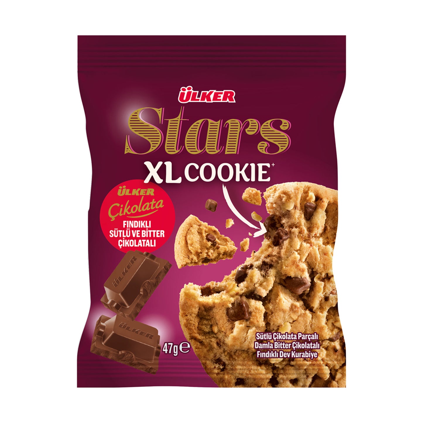 Ülker Stars Cookie with Hazelnut Milk Chocolate 47g
