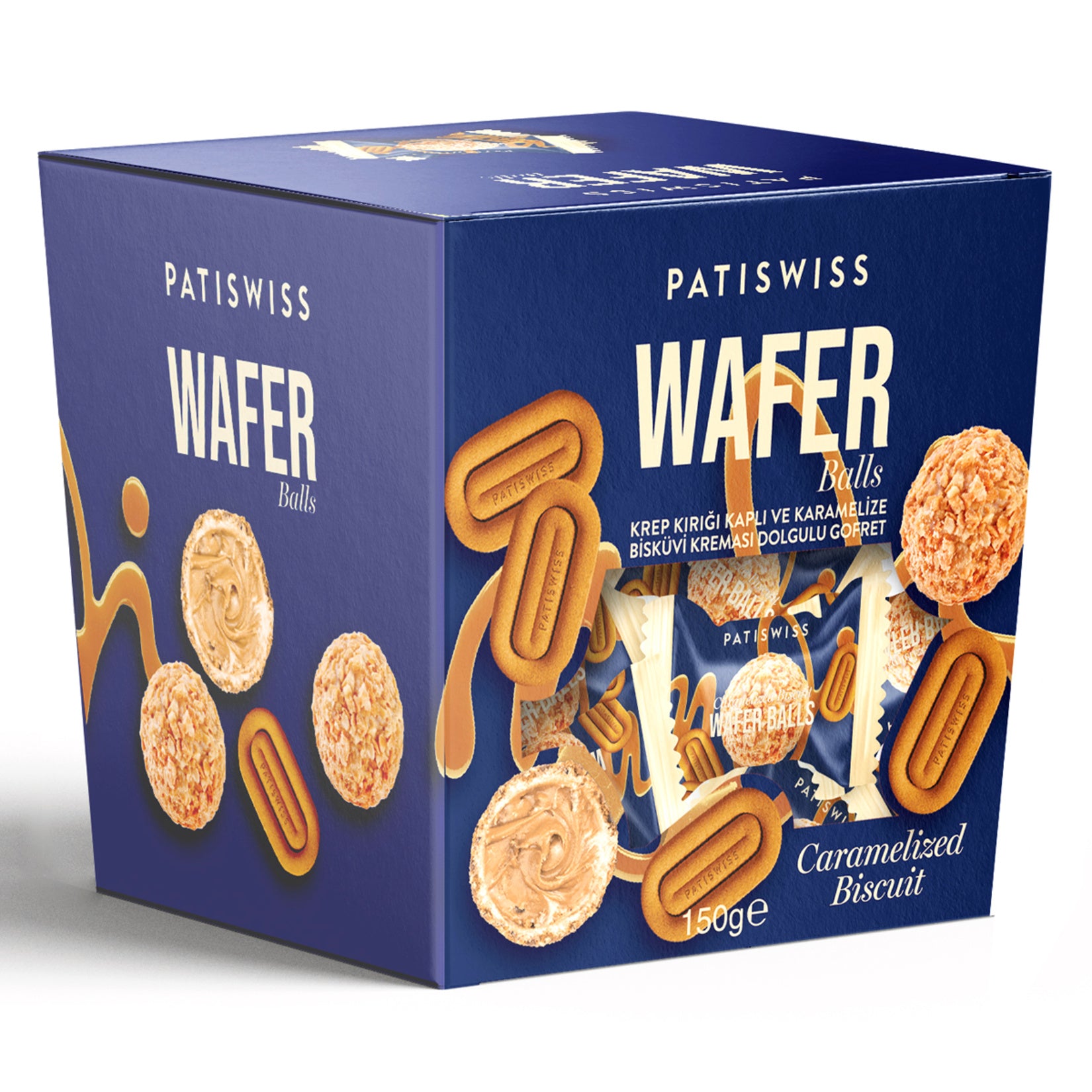 Patiswiss Crepe (Krep) Crumble Coated & Caramelized Biscuit Wafer 150 G