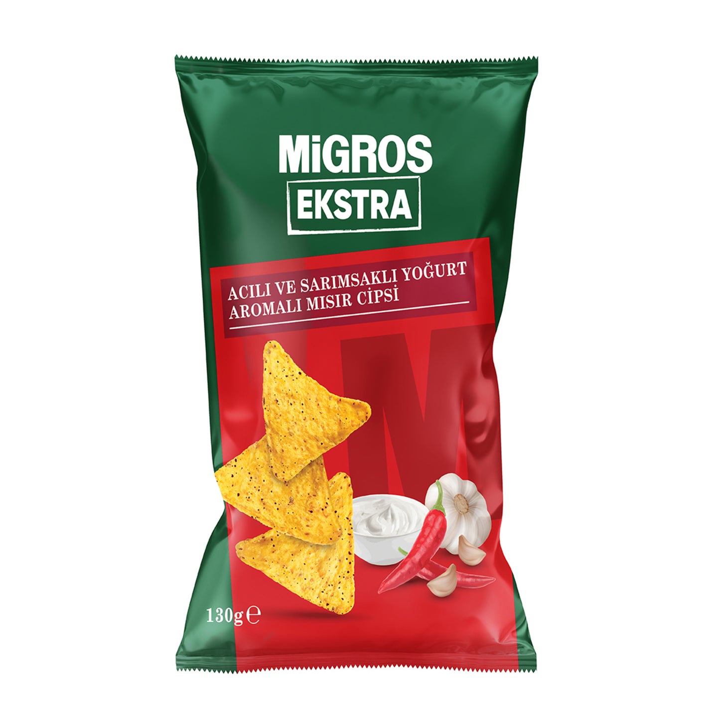Migros Ekstra Acılı Sarımsaklı Yoğurt Aromalı Mısır Cipsi 130 G