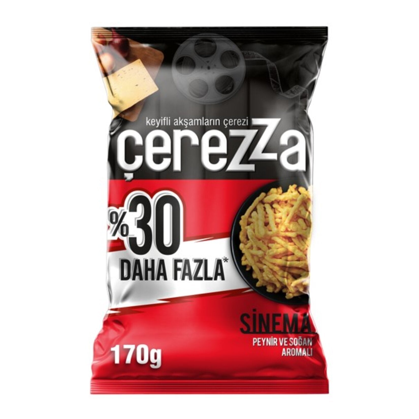 Çerezza Cinema Cheese Onion Flavored Corn Snack Party Size 170g