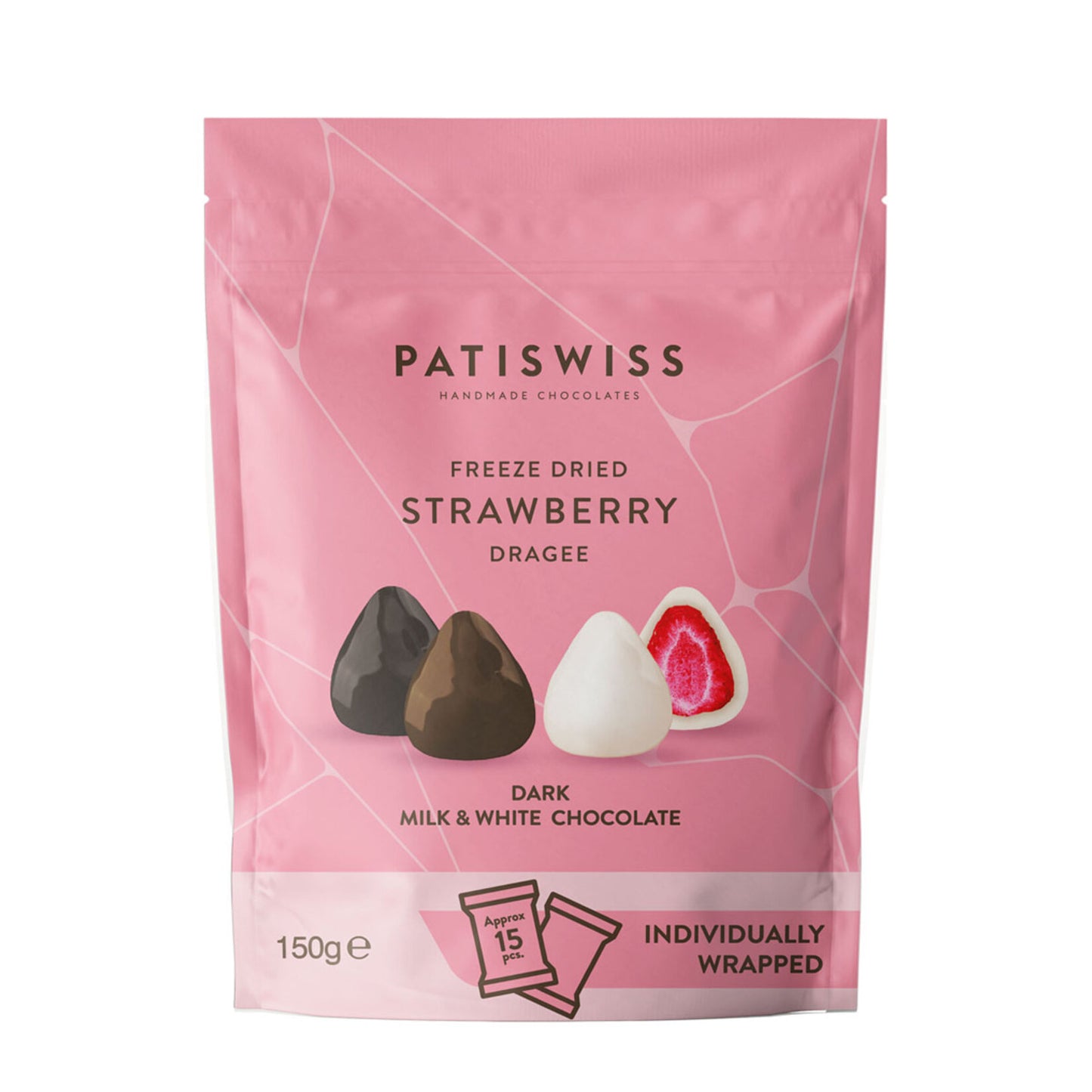 Patiswiss Chocolate Covered Strawberry Dragee, 150 G