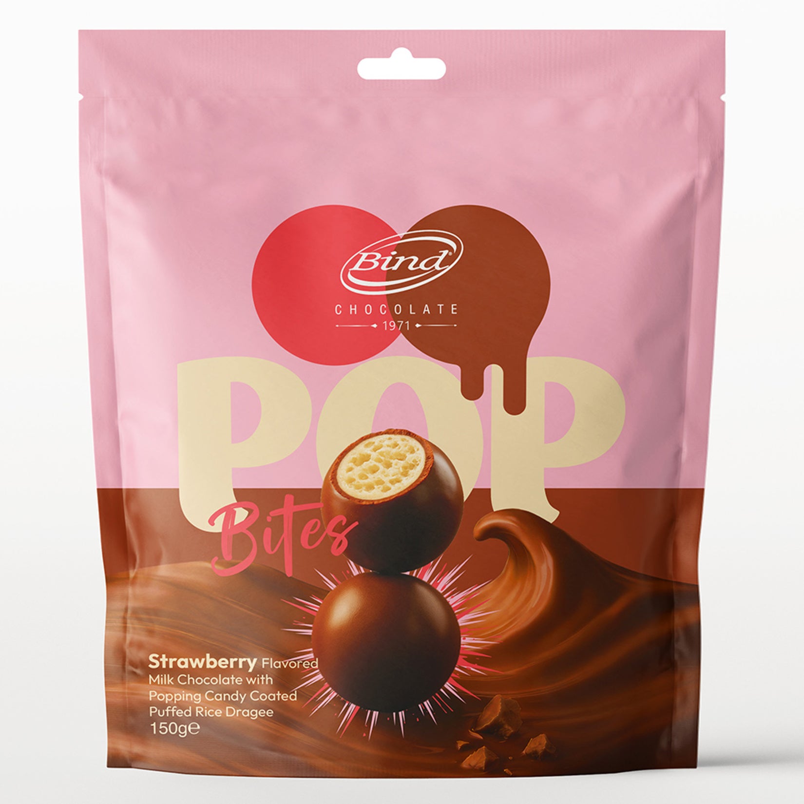 Bind Popping Candy Strawberry Flavored Rice Crisps (Patlayan Şekerli Çilek Aromalı Pirinç Patlaklı Draje) 150 G