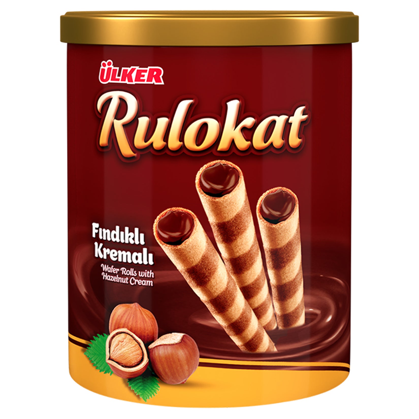 Ülker Rulokat 9 Kat Tat Hazelnut Rolled Wafer (Fındıklı Rulo Gofret) 170 G