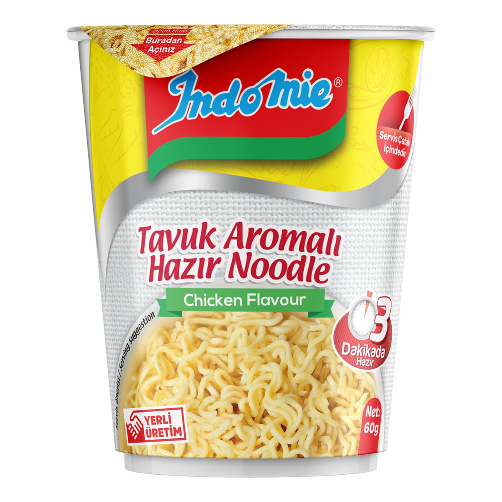 Indomie Tavuk Çeşnili Noodle (Bardak) 60G